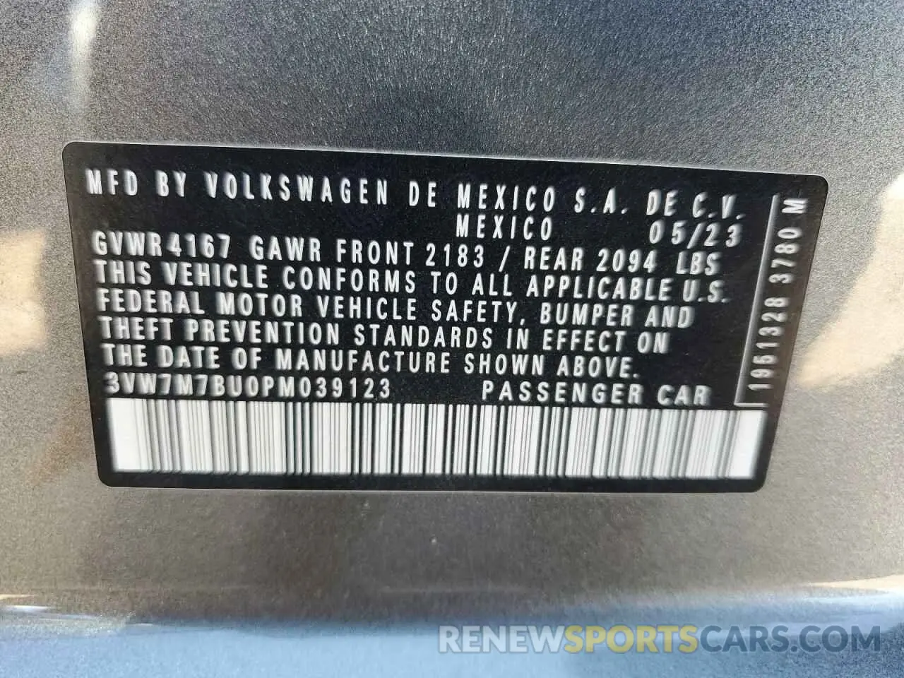 12 fotografías del automóvil dañado 3VW7M7BU0PM039123 VOLKSWAGEN JETTA 2023