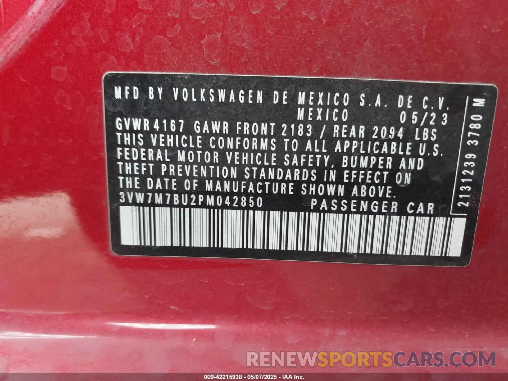 9 fotografías del automóvil dañado 3VW7M7BU2PM042850 VOLKSWAGEN JETTA 2023