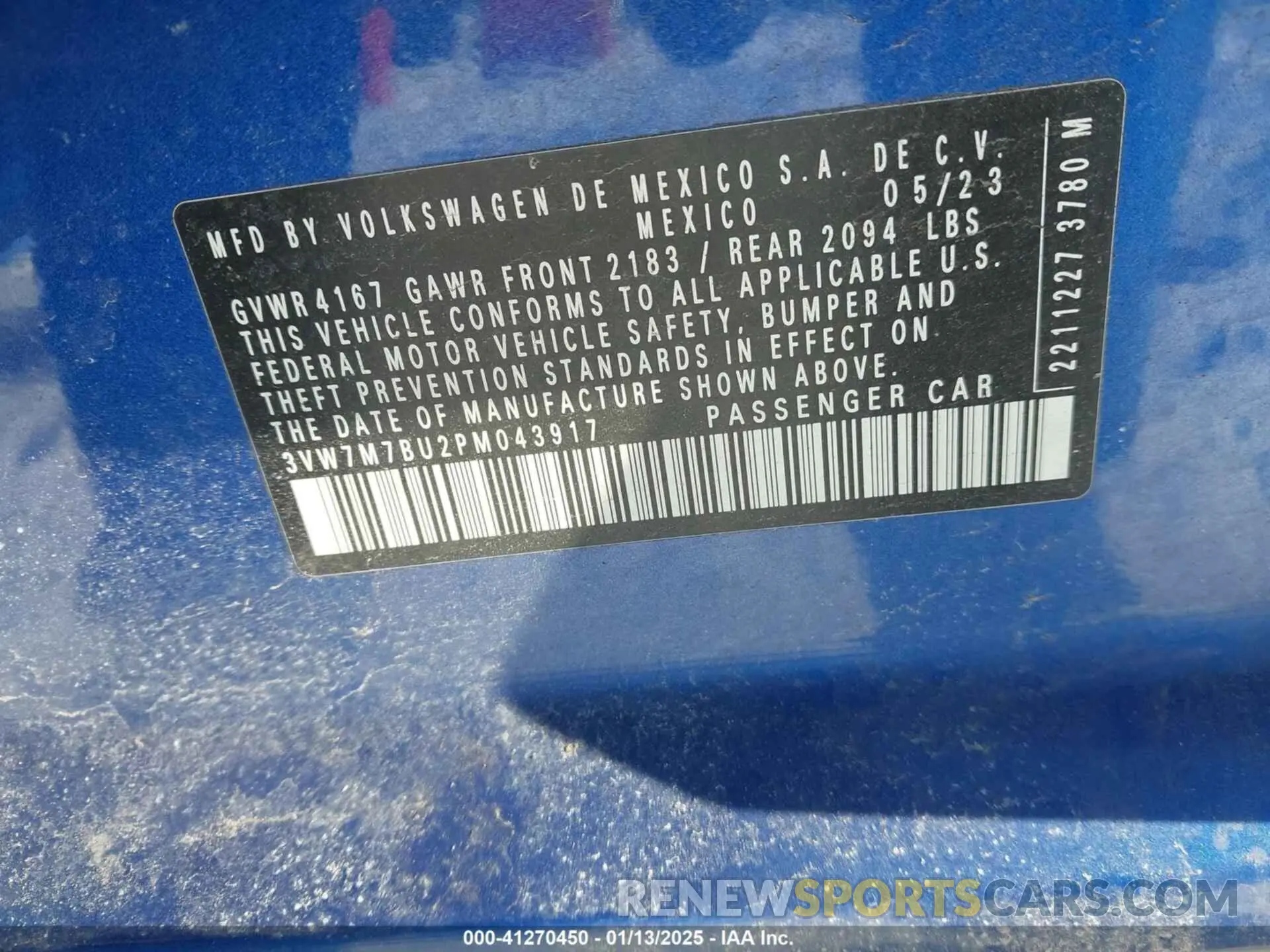 9 fotografías del automóvil dañado 3VW7M7BU2PM043917 VOLKSWAGEN JETTA 2023