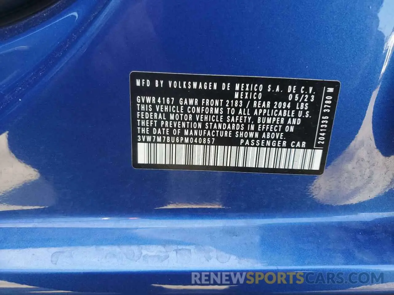 14 fotografías del automóvil dañado 3VW7M7BU6PM040857 VOLKSWAGEN JETTA 2023