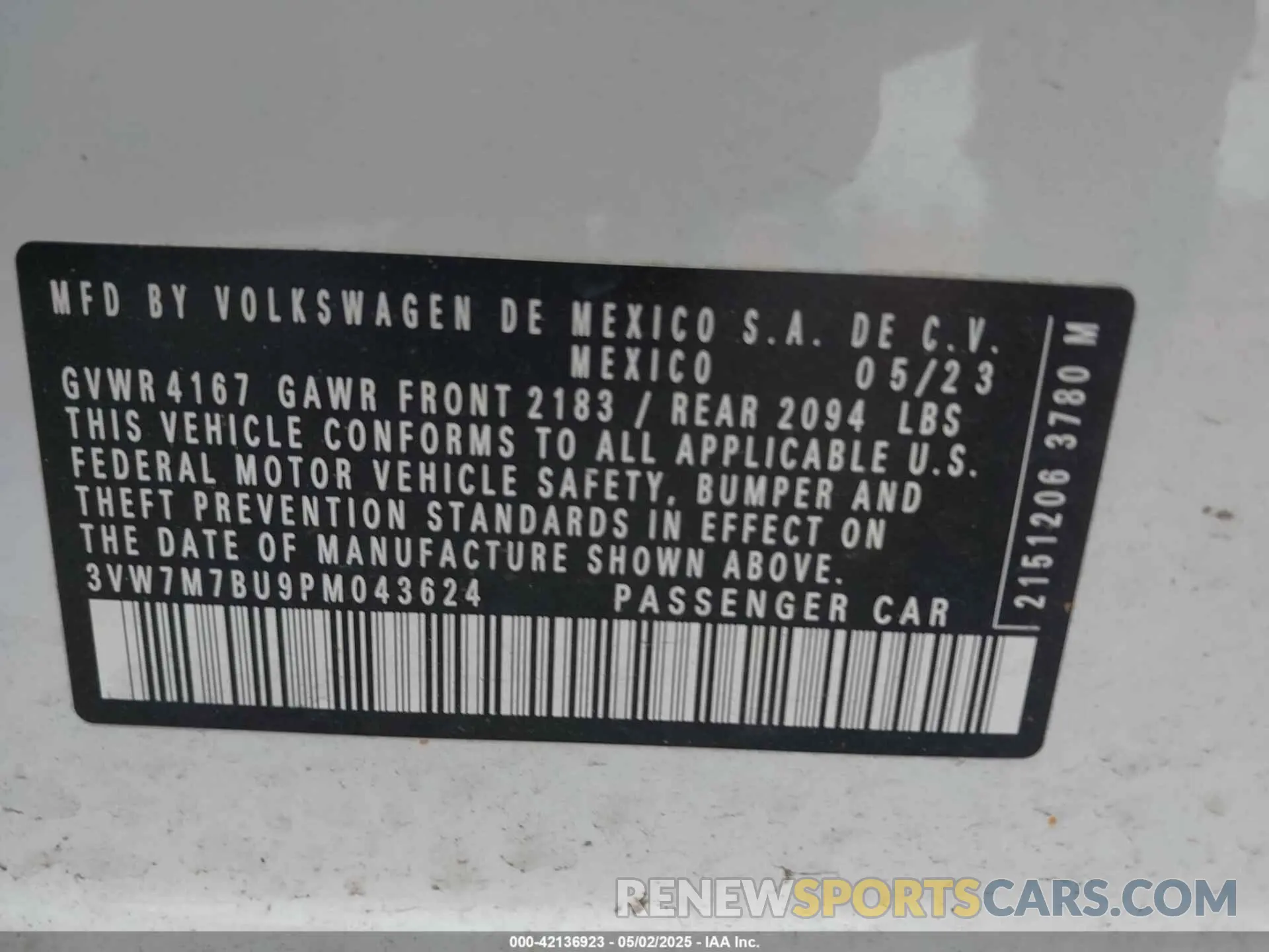 9 fotografías del automóvil dañado 3VW7M7BU9PM043624 VOLKSWAGEN JETTA 2023