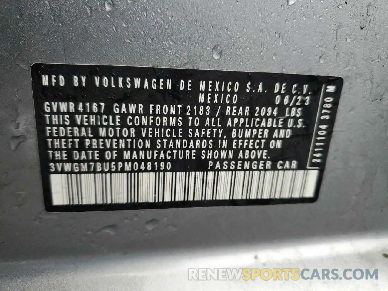 12 fotografías del automóvil dañado 3VWGM7BU5PM048190 VOLKSWAGEN JETTA 2023