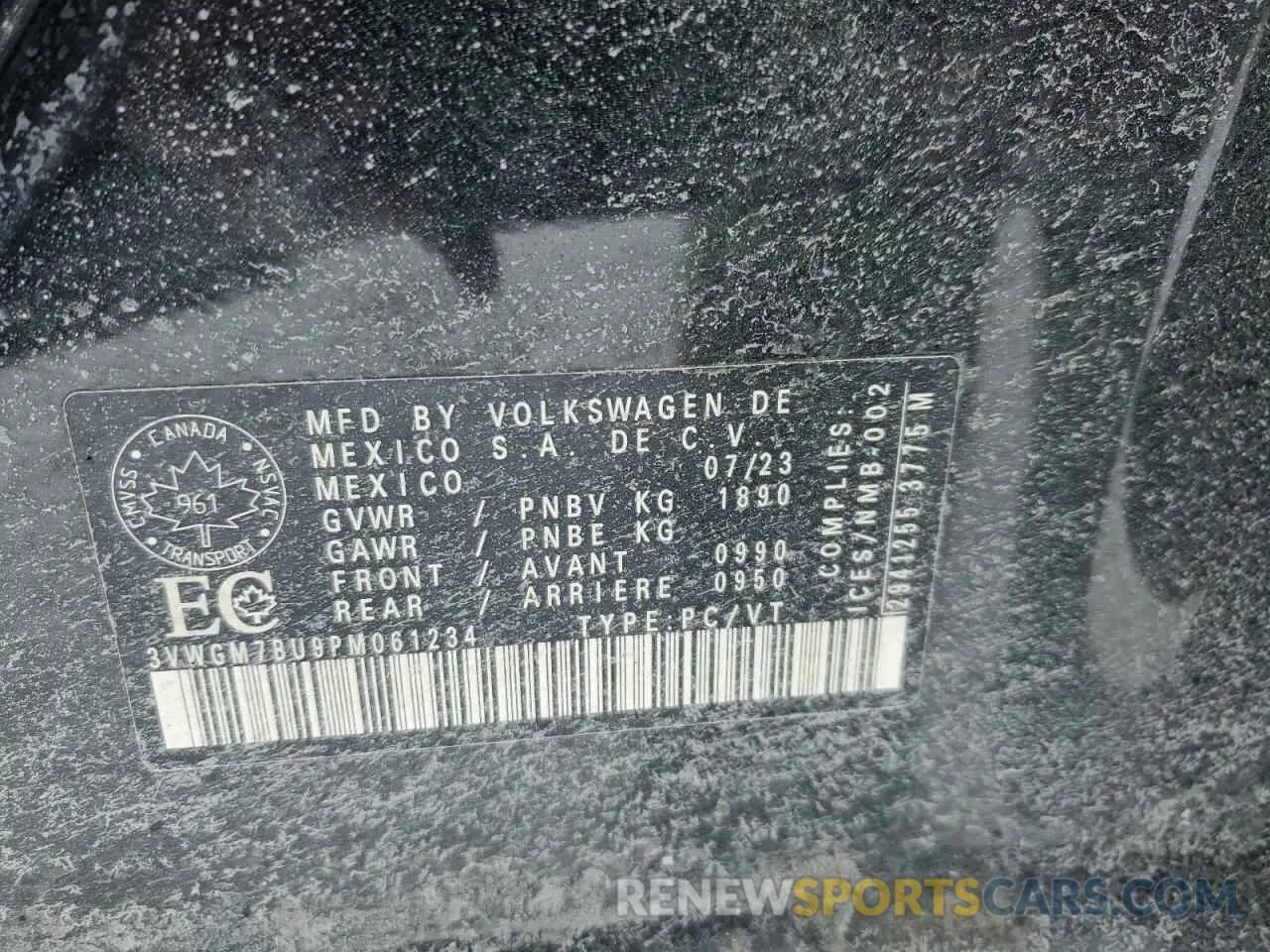 12 fotografías del automóvil dañado 3VWGM7BU9PM061234 VOLKSWAGEN JETTA 2023