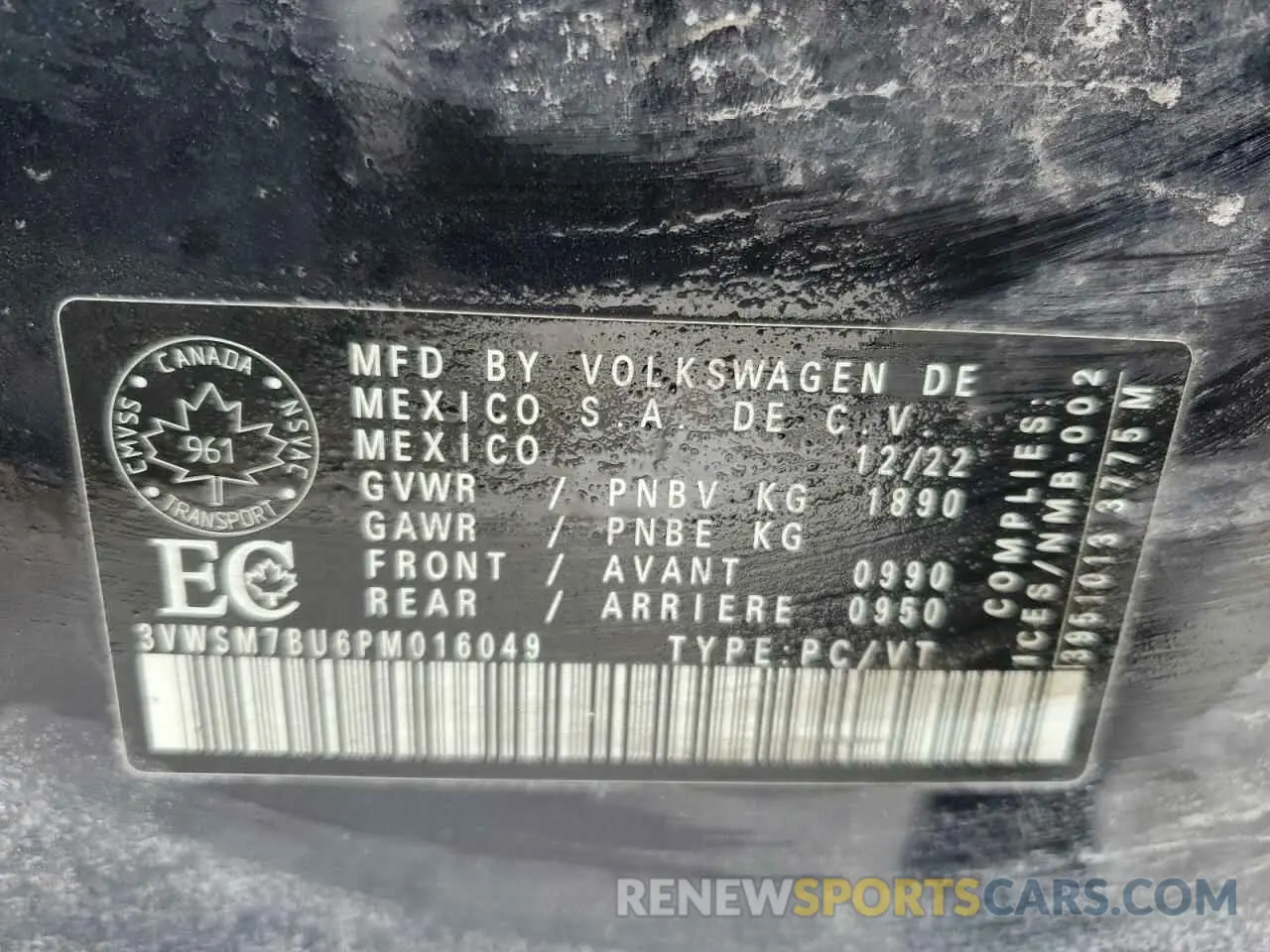 12 fotografías del automóvil dañado 3VWSM7BU6PM016049 VOLKSWAGEN JETTA 2023