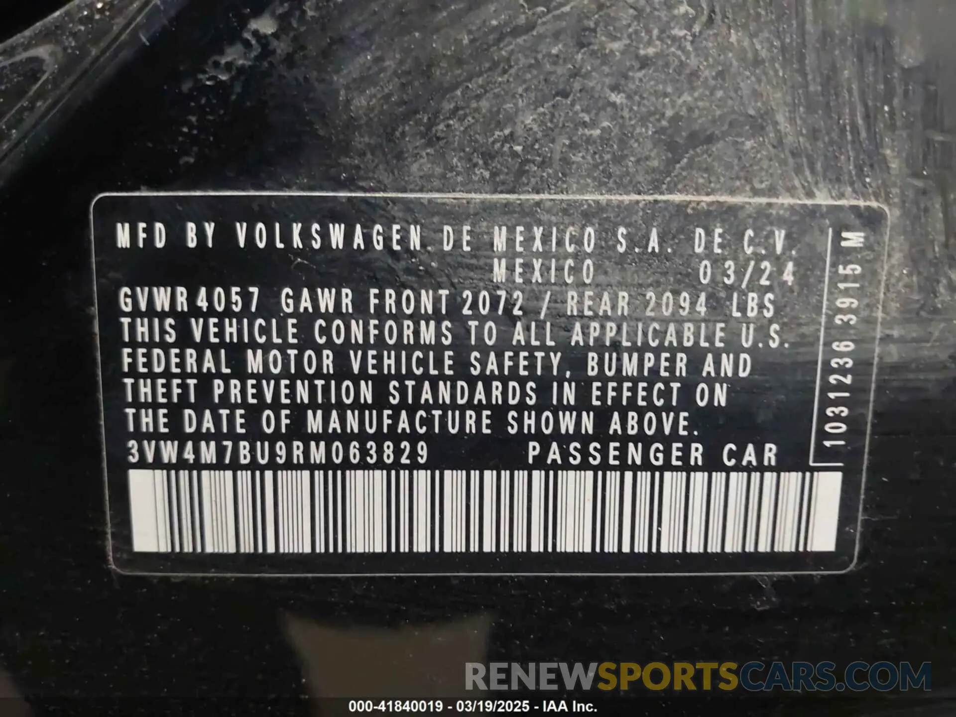 9 fotografías del automóvil dañado 3VW4M7BU9RM063829 VOLKSWAGEN JETTA 2024