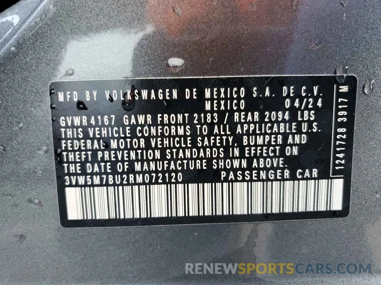 12 fotografías del automóvil dañado 3VW5M7BU2RM072120 VOLKSWAGEN JETTA 2024