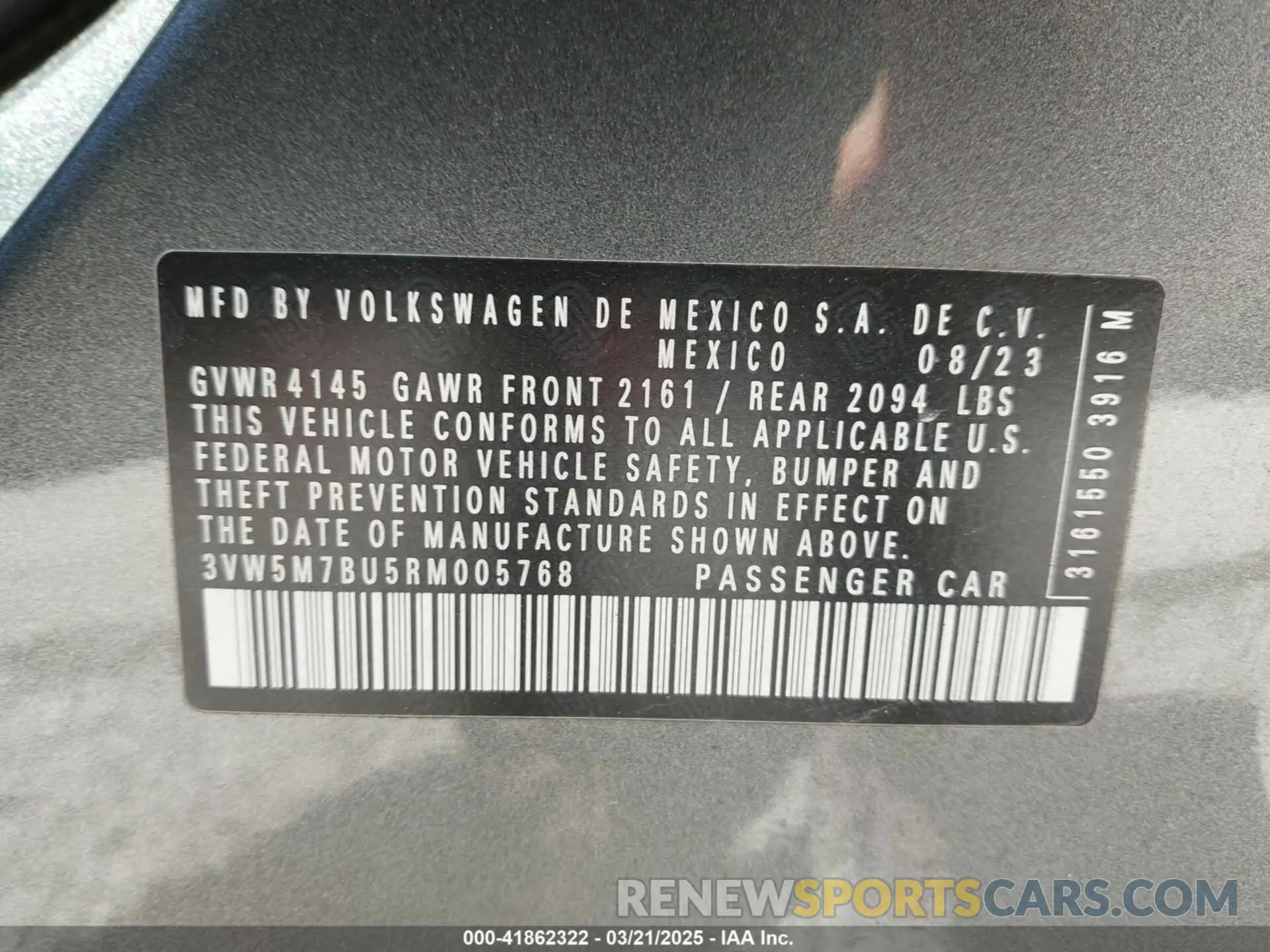 9 fotografías del automóvil dañado 3VW5M7BU5RM005768 VOLKSWAGEN JETTA 2024