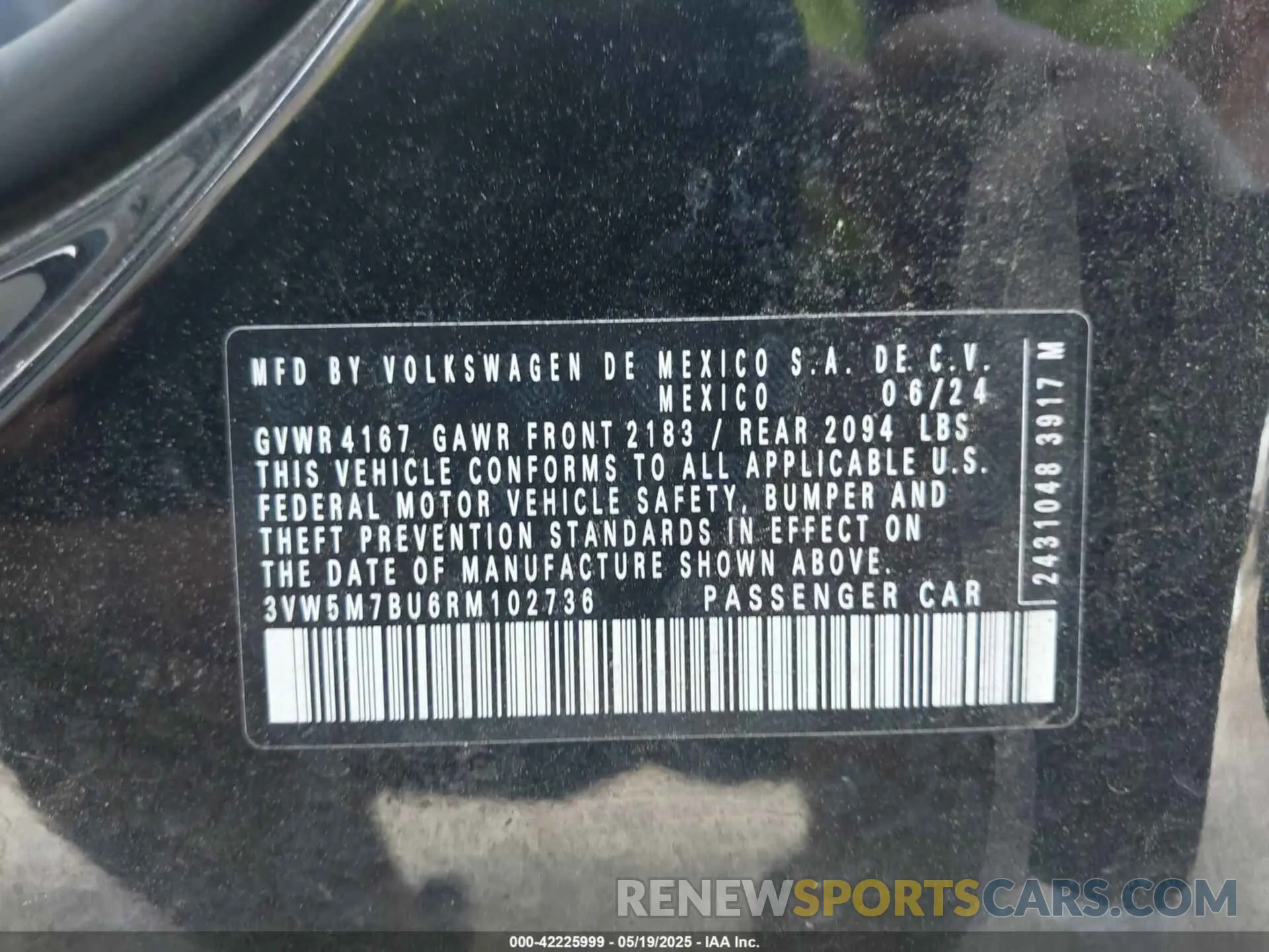 9 fotografías del automóvil dañado 3VW5M7BU6RM102736 VOLKSWAGEN JETTA 2024
