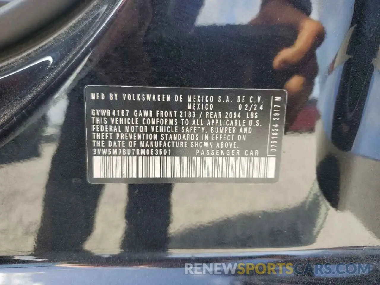 12 fotografías del automóvil dañado 3VW5M7BU7RM053501 VOLKSWAGEN JETTA 2024