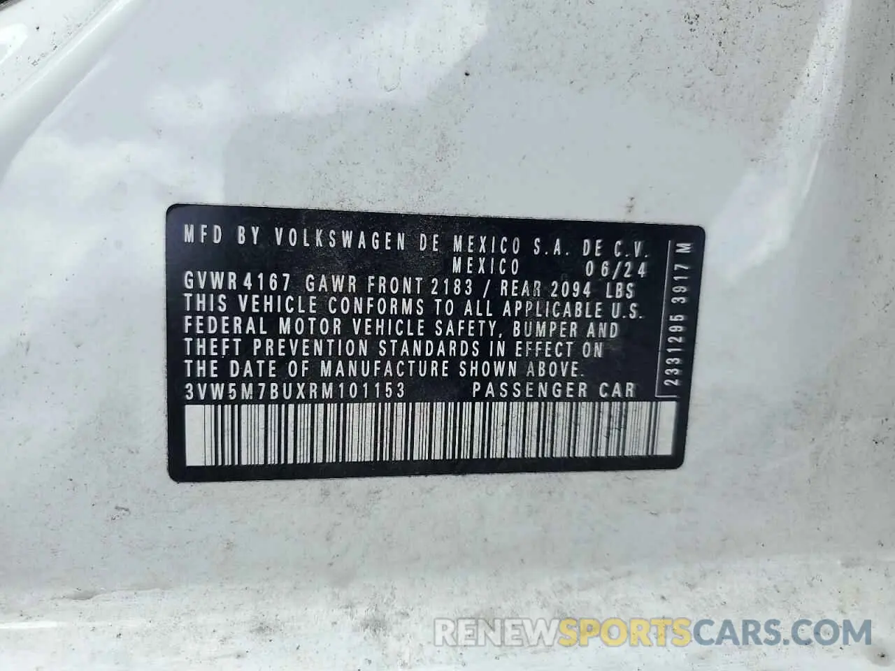 12 fotografías del automóvil dañado 3VW5M7BUXRM101153 VOLKSWAGEN JETTA 2024