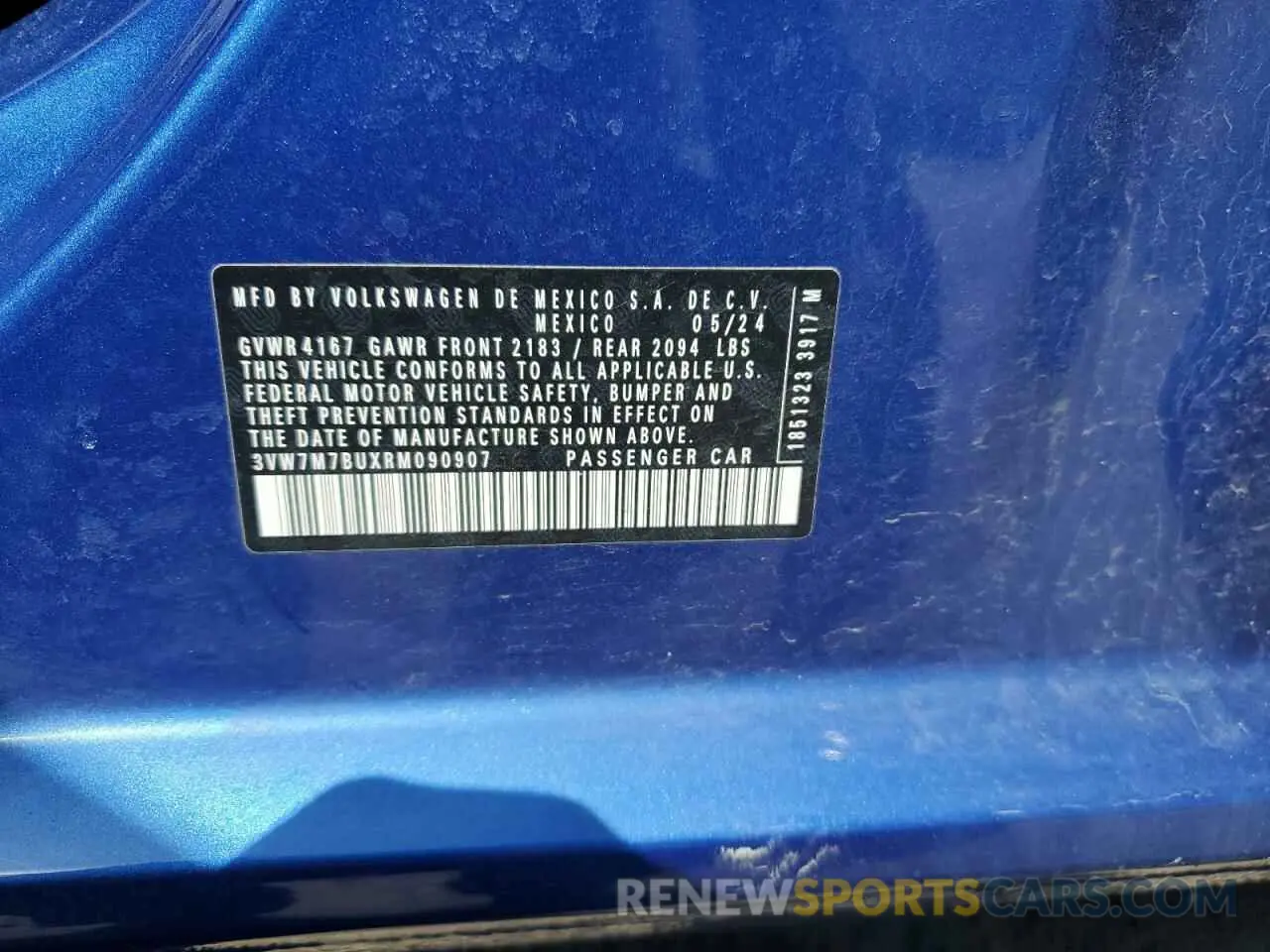 12 fotografías del automóvil dañado 3VW7M7BUXRM090907 VOLKSWAGEN JETTA 2024