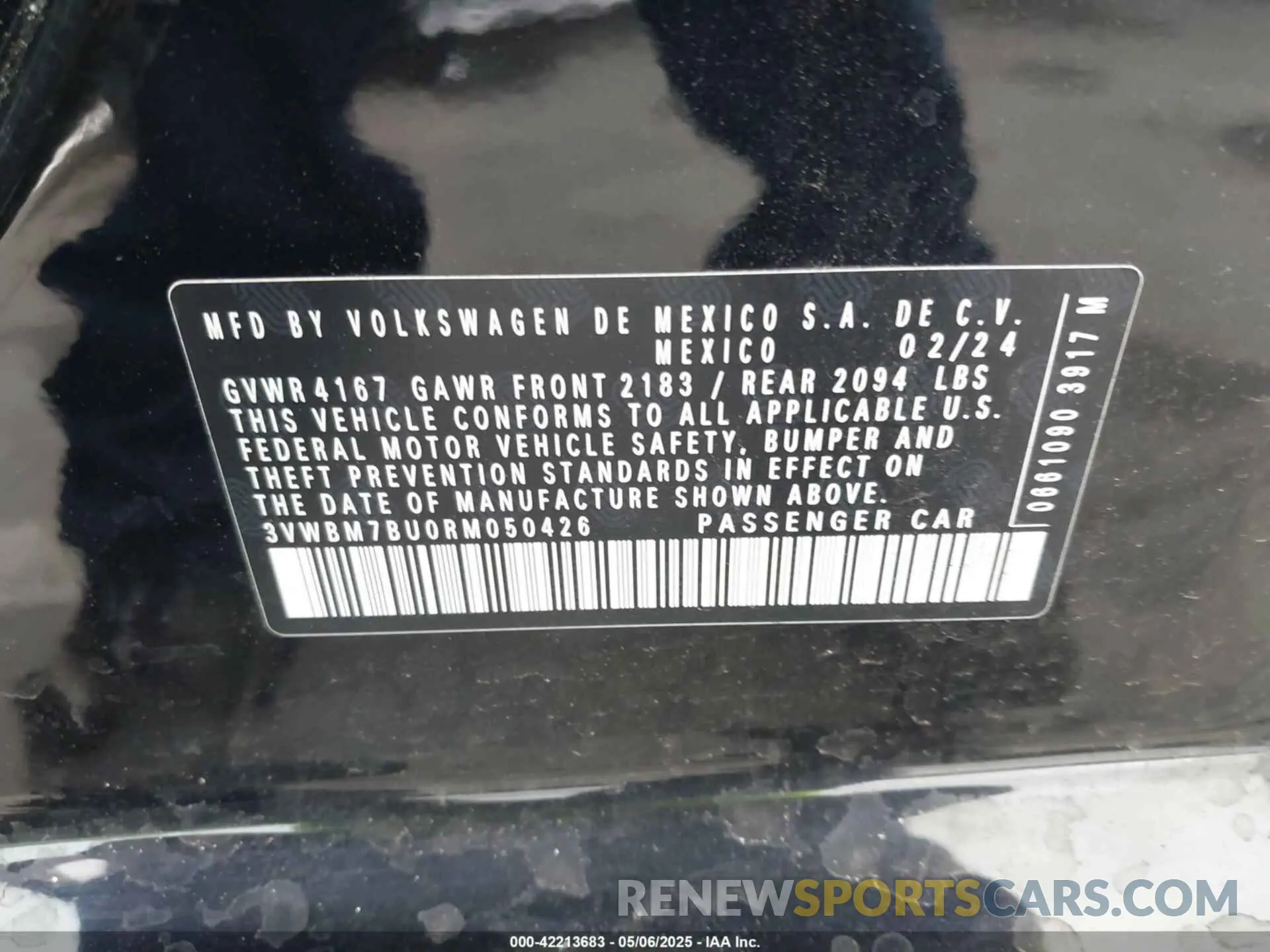 9 fotografías del automóvil dañado 3VWBM7BU0RM050426 VOLKSWAGEN JETTA 2024