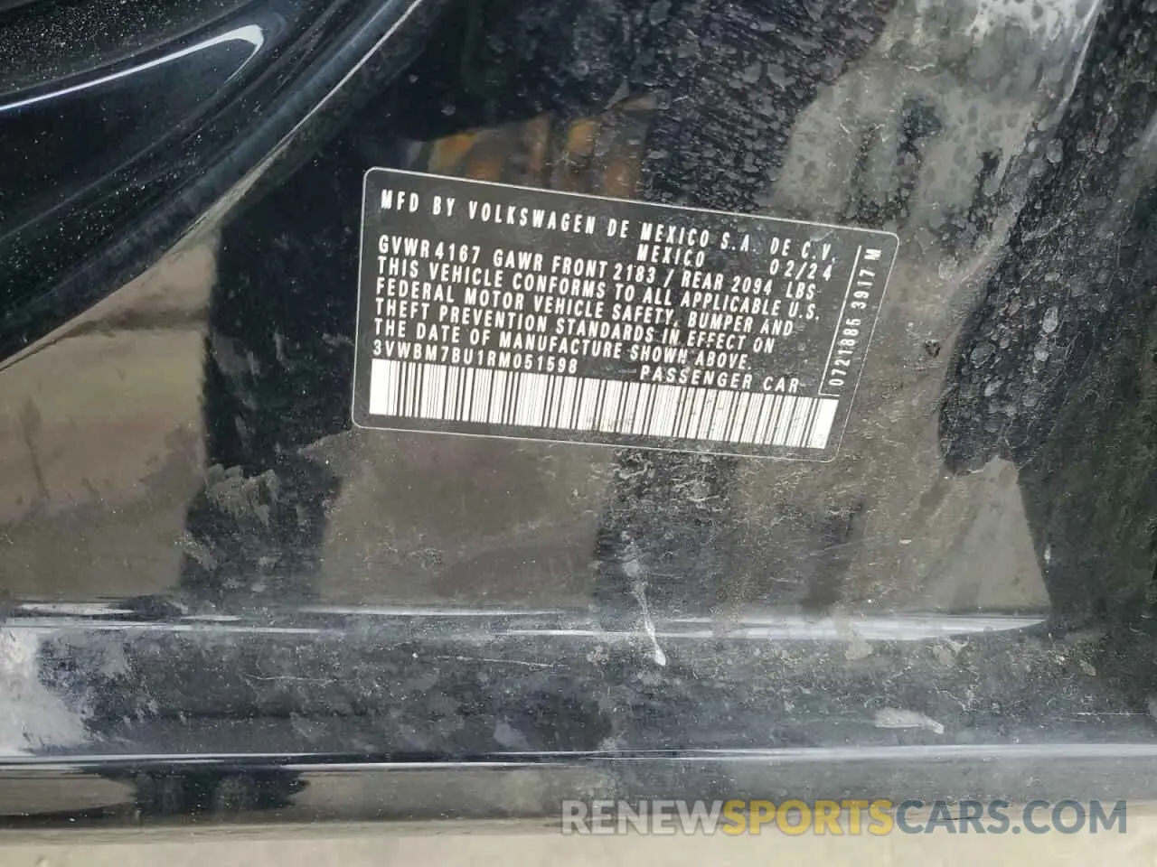 12 fotografías del automóvil dañado 3VWBM7BU1RM051598 VOLKSWAGEN JETTA 2024