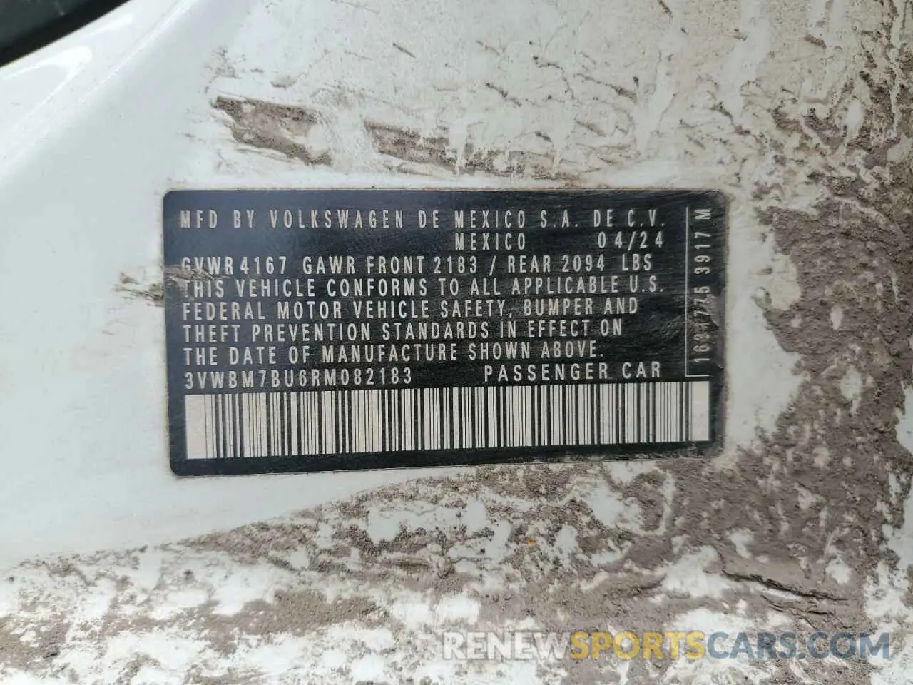 12 fotografías del automóvil dañado 3VWBM7BU6RM082183 VOLKSWAGEN JETTA 2024