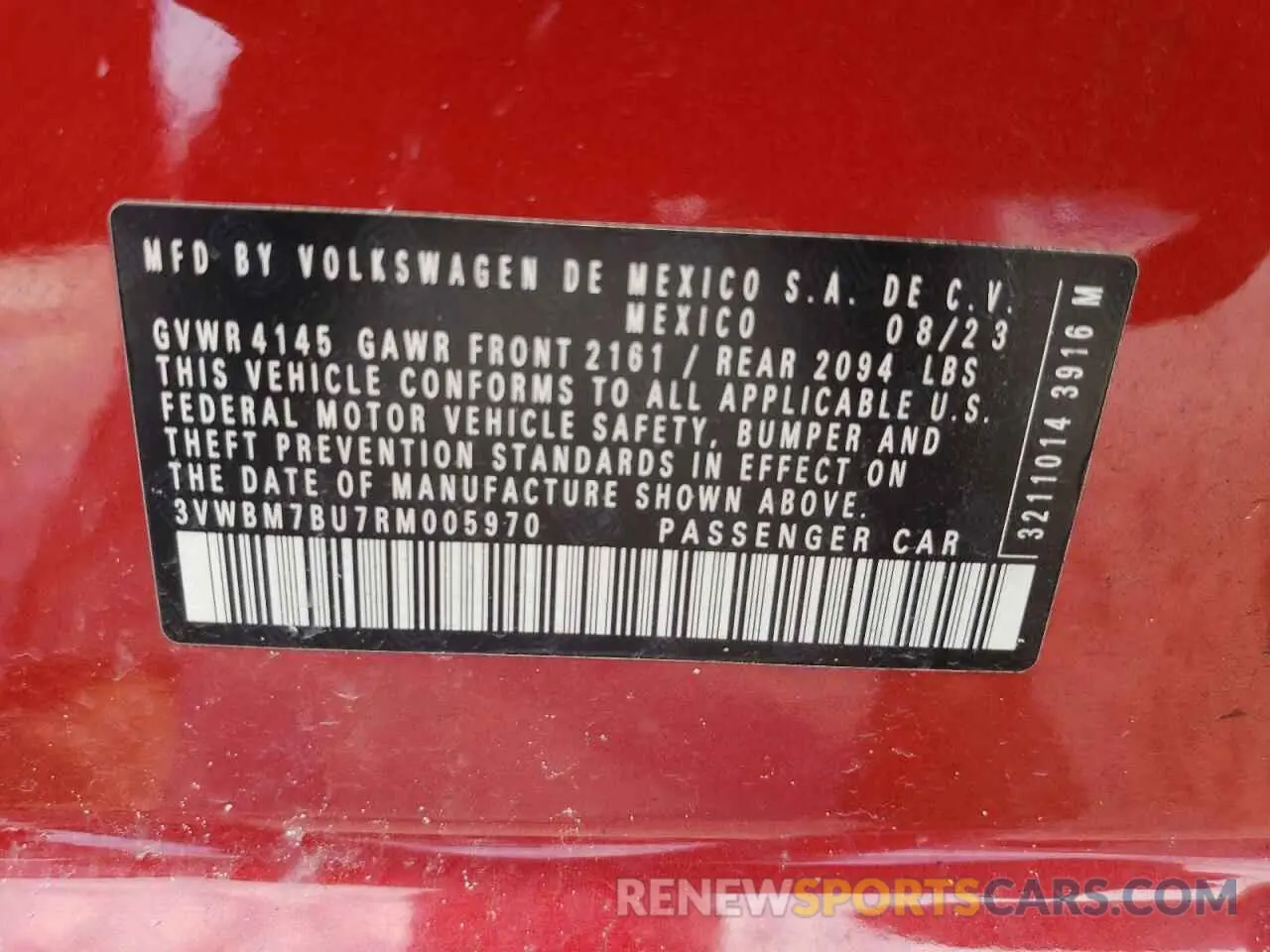 15 fotografías del automóvil dañado 3VWBM7BU7RM005970 VOLKSWAGEN JETTA 2024