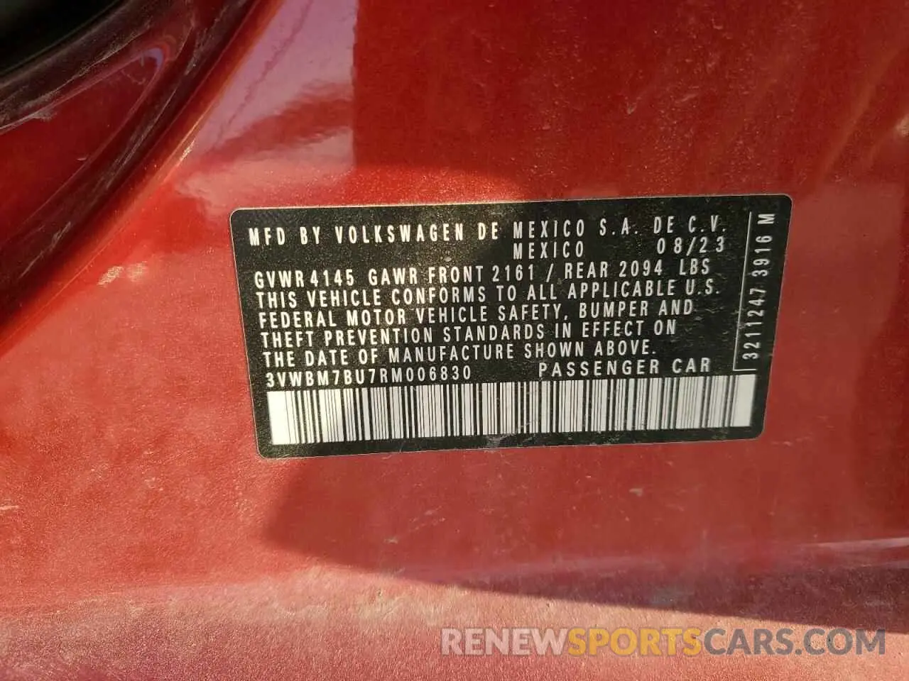 15 fotografías del automóvil dañado 3VWBM7BU7RM006830 VOLKSWAGEN JETTA 2024