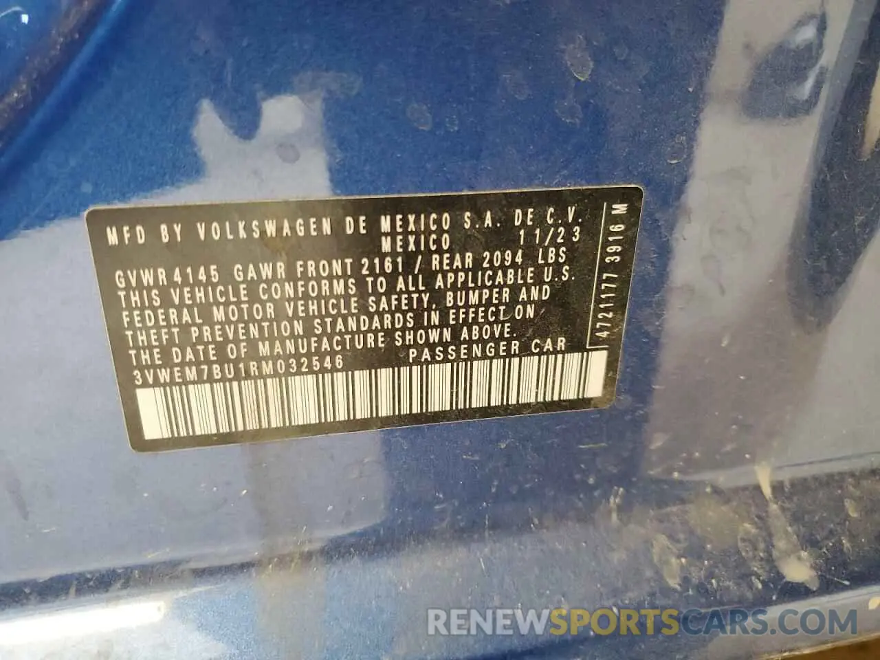 12 fotografías del automóvil dañado 3VWEM7BU1RM032546 VOLKSWAGEN JETTA 2024