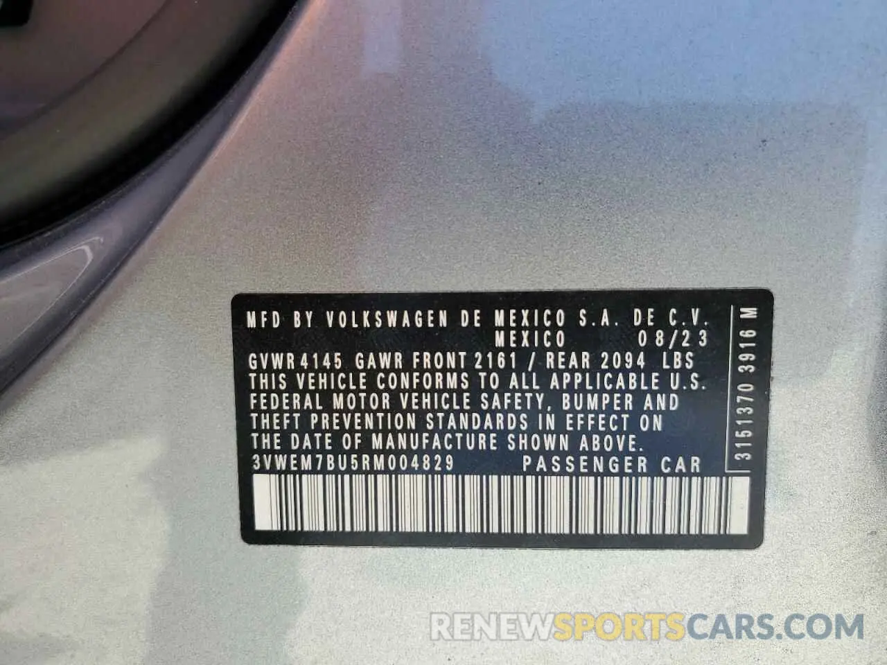 12 fotografías del automóvil dañado 3VWEM7BU5RM004829 VOLKSWAGEN JETTA 2024