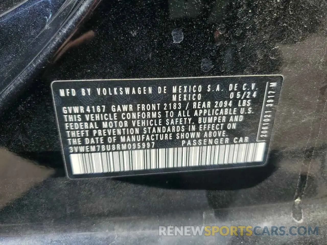 12 fotografías del automóvil dañado 3VWEM7BU8RM095997 VOLKSWAGEN JETTA 2024