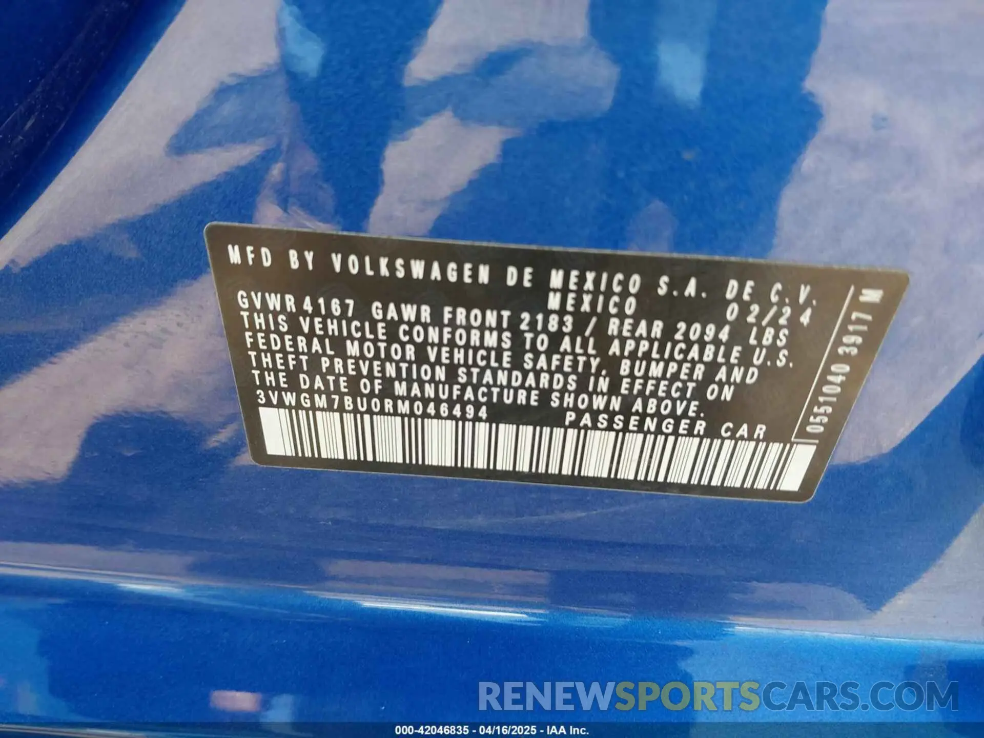 9 fotografías del automóvil dañado 3VWGM7BU0RM046494 VOLKSWAGEN JETTA 2024