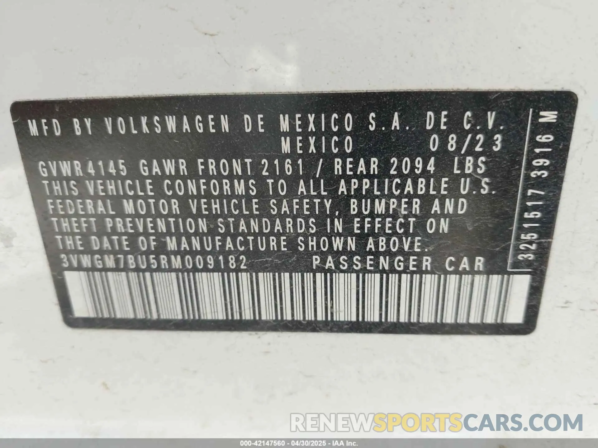 9 fotografías del automóvil dañado 3VWGM7BU5RM009182 VOLKSWAGEN JETTA 2024