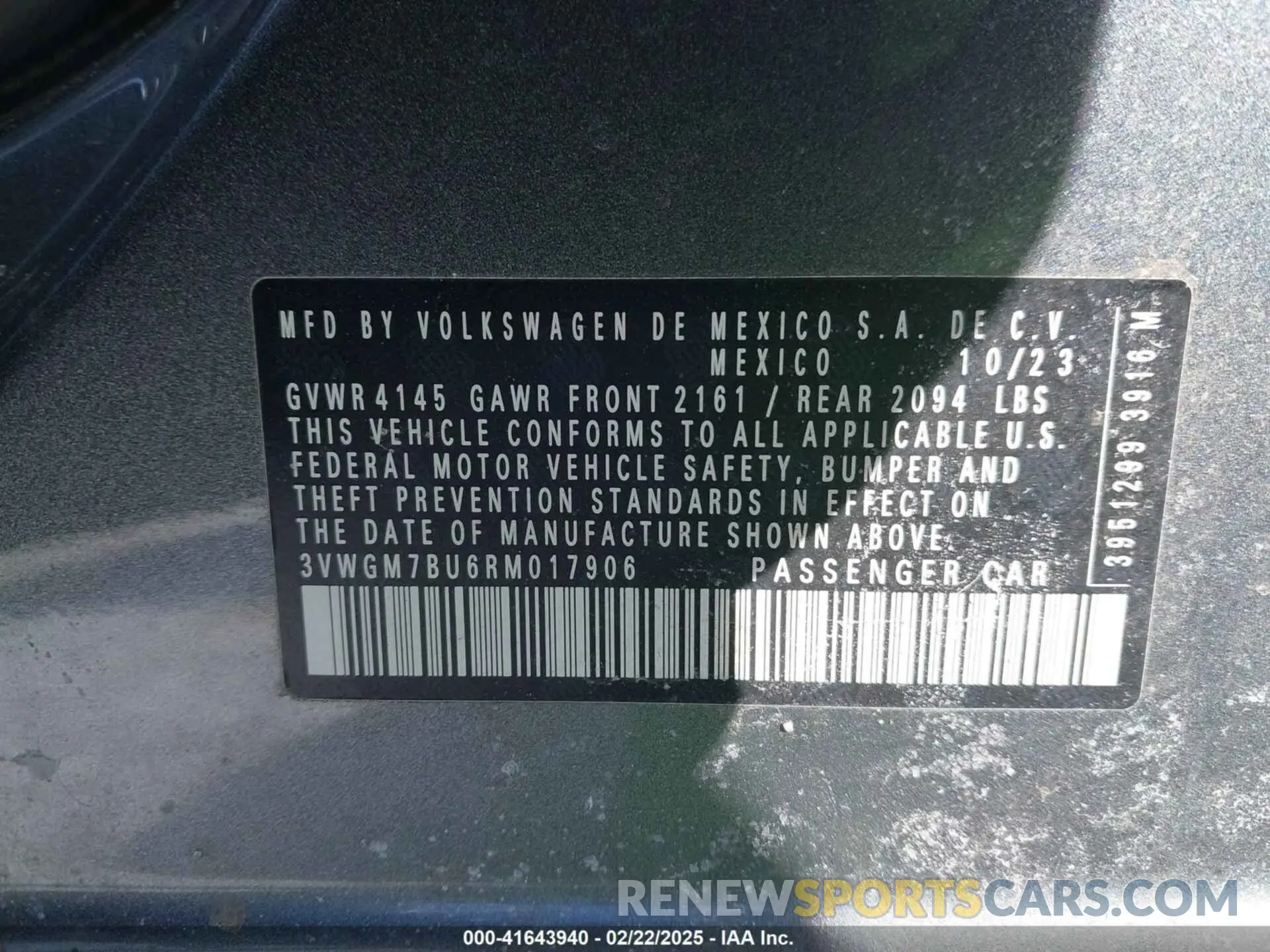 9 fotografías del automóvil dañado 3VWGM7BU6RM017906 VOLKSWAGEN JETTA 2024