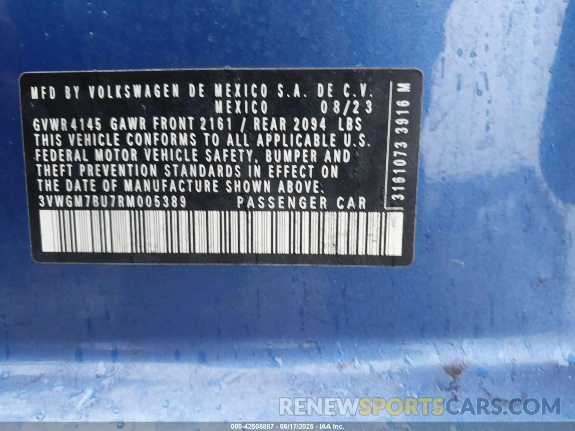 9 fotografías del automóvil dañado 3VWGM7BU7RM005389 VOLKSWAGEN JETTA 2024