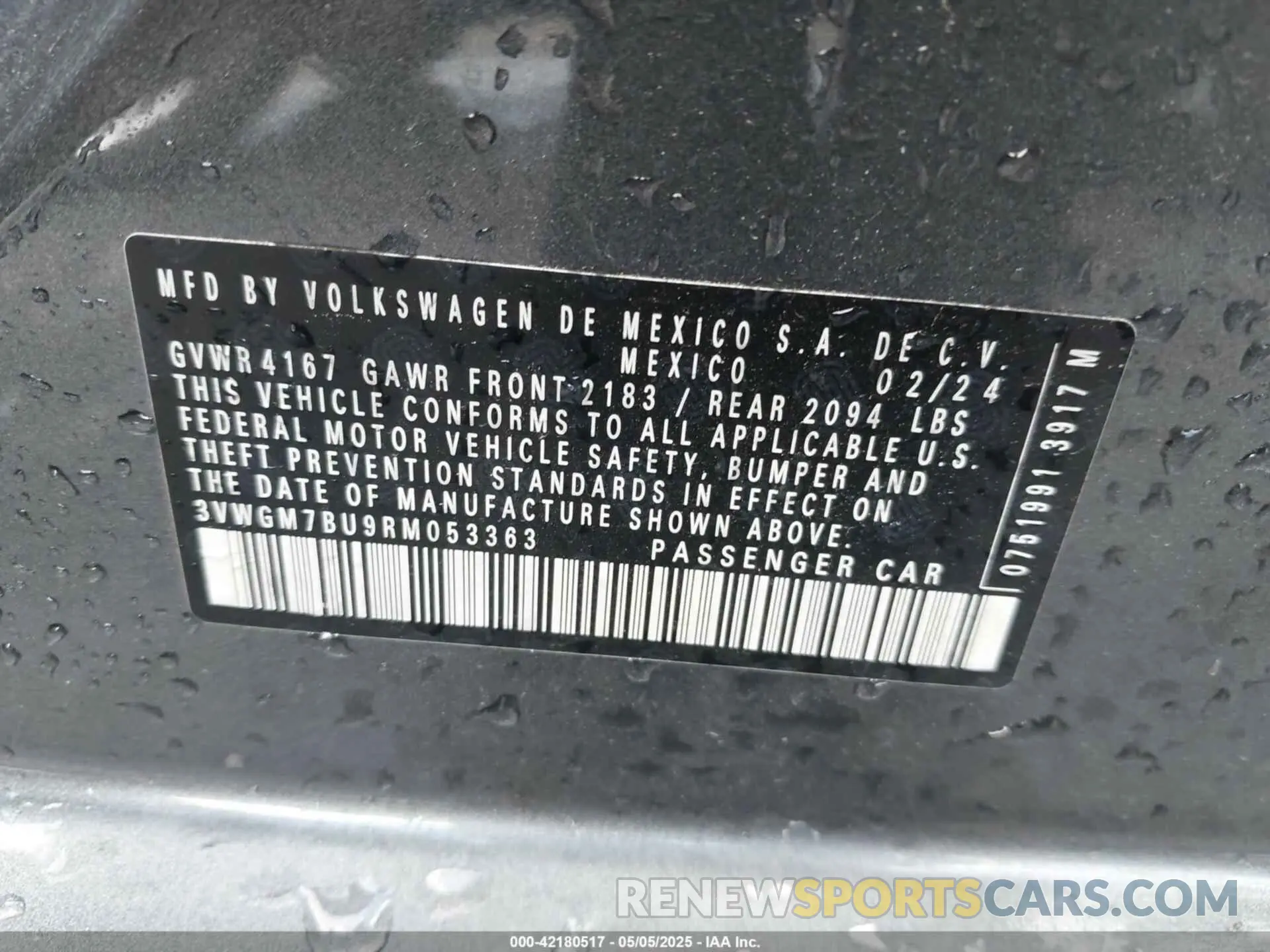 9 fotografías del automóvil dañado 3VWGM7BU9RM053363 VOLKSWAGEN JETTA 2024