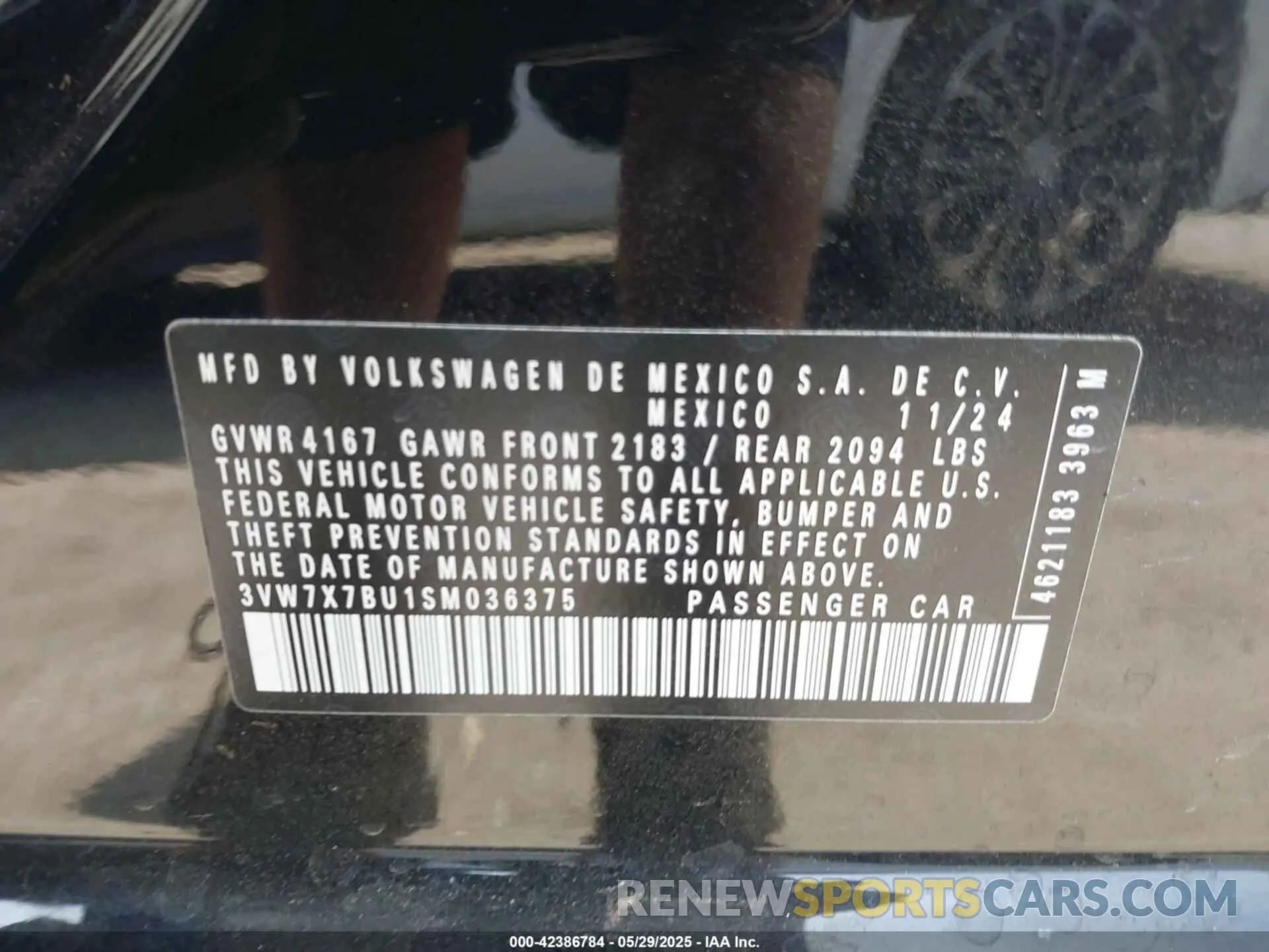 9 fotografías del automóvil dañado 3VW7X7BU1SM036375 VOLKSWAGEN JETTA 2025