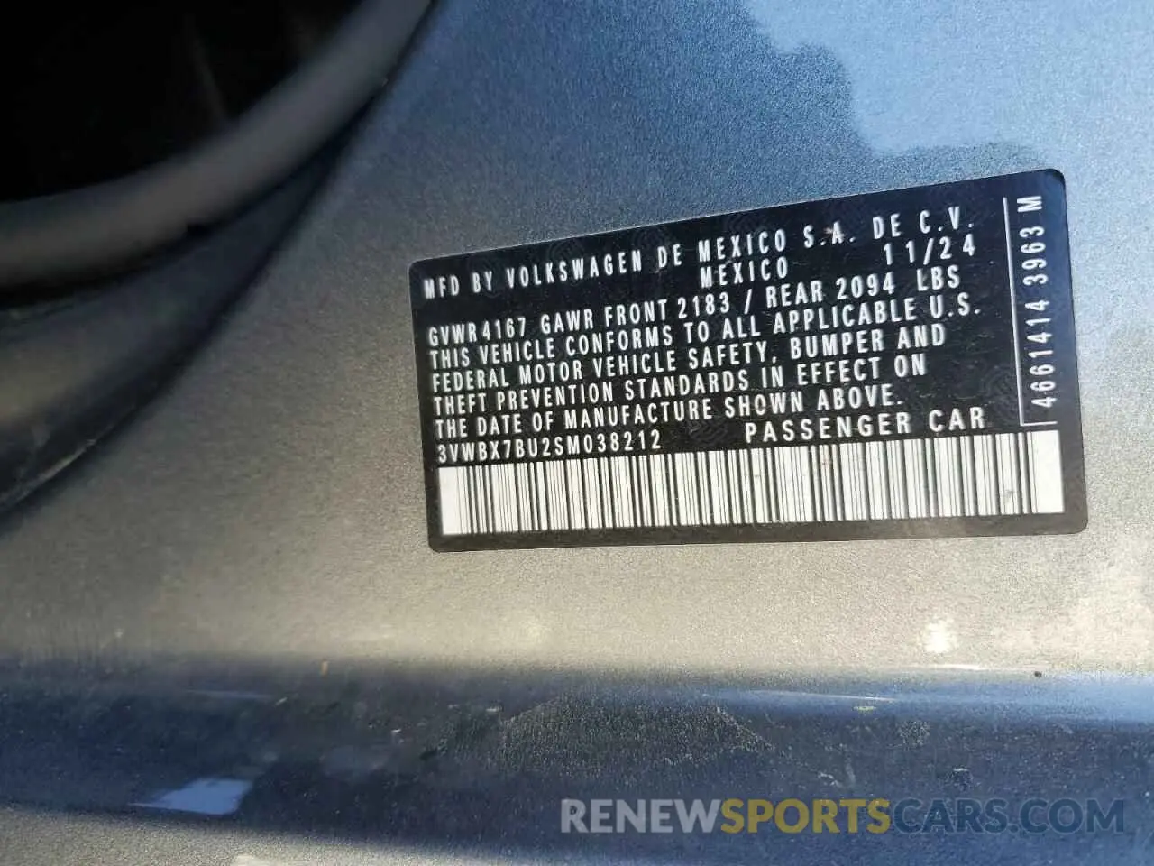 14 fotografías del automóvil dañado 3VWBX7BU2SM038212 VOLKSWAGEN JETTA 2025