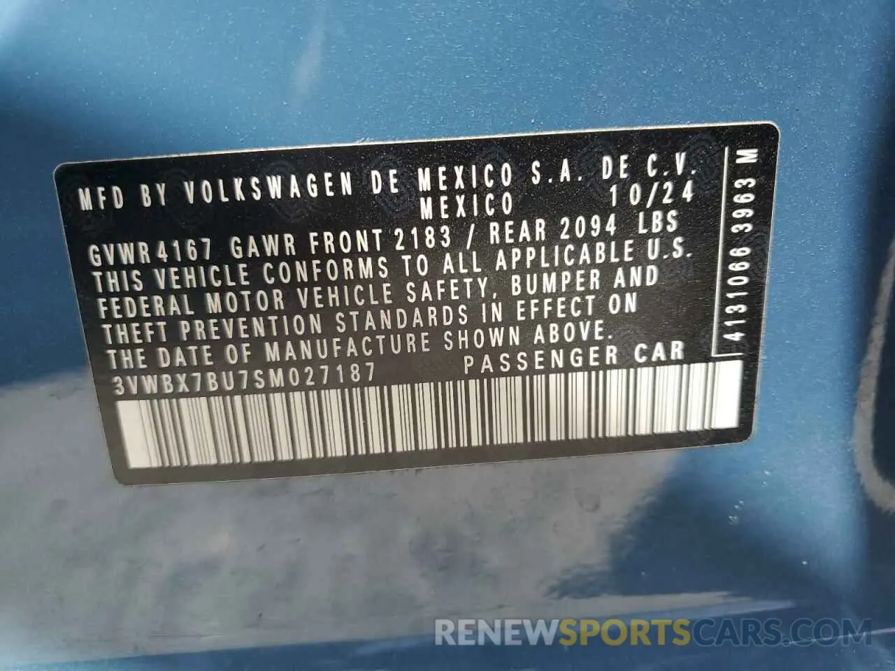 12 fotografías del automóvil dañado 3VWBX7BU7SM027187 VOLKSWAGEN JETTA 2025