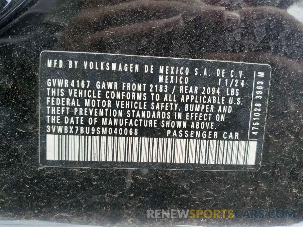 13 fotografías del automóvil dañado 3VWBX7BU9SM040068 VOLKSWAGEN JETTA 2025