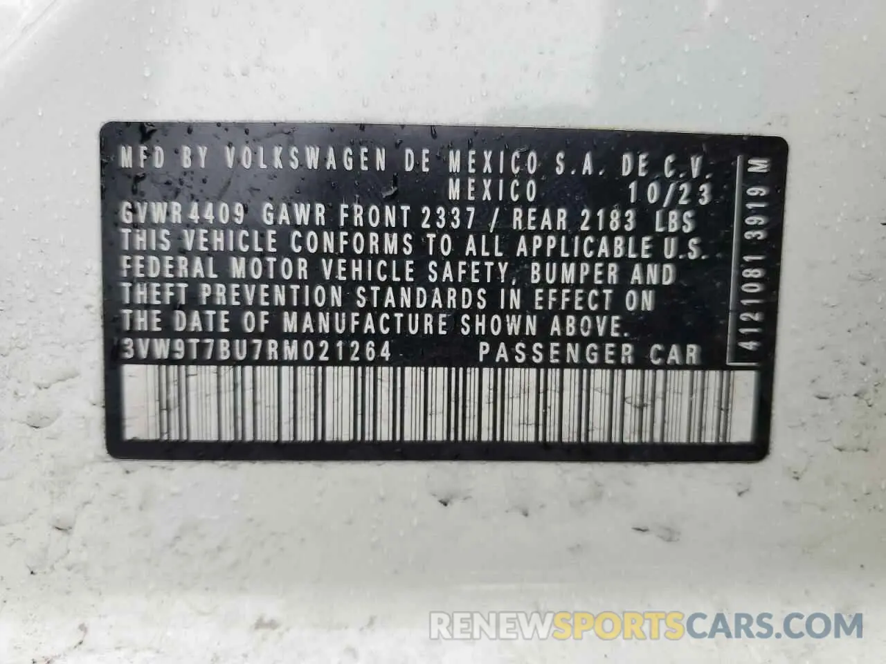 13 fotografías del automóvil dañado 3VW9T7BU7RM021264 VOLKSWAGEN JETTA 40TH 2024