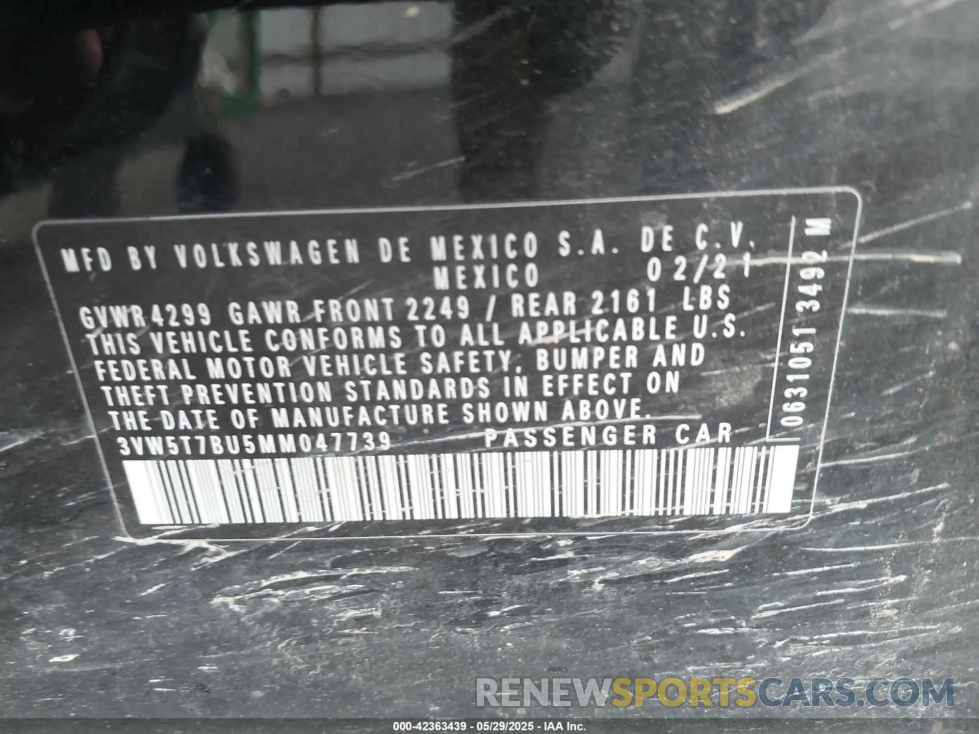 9 fotografías del automóvil dañado 3VW5T7BU5MM047739 VOLKSWAGEN JETTA GLI 2021