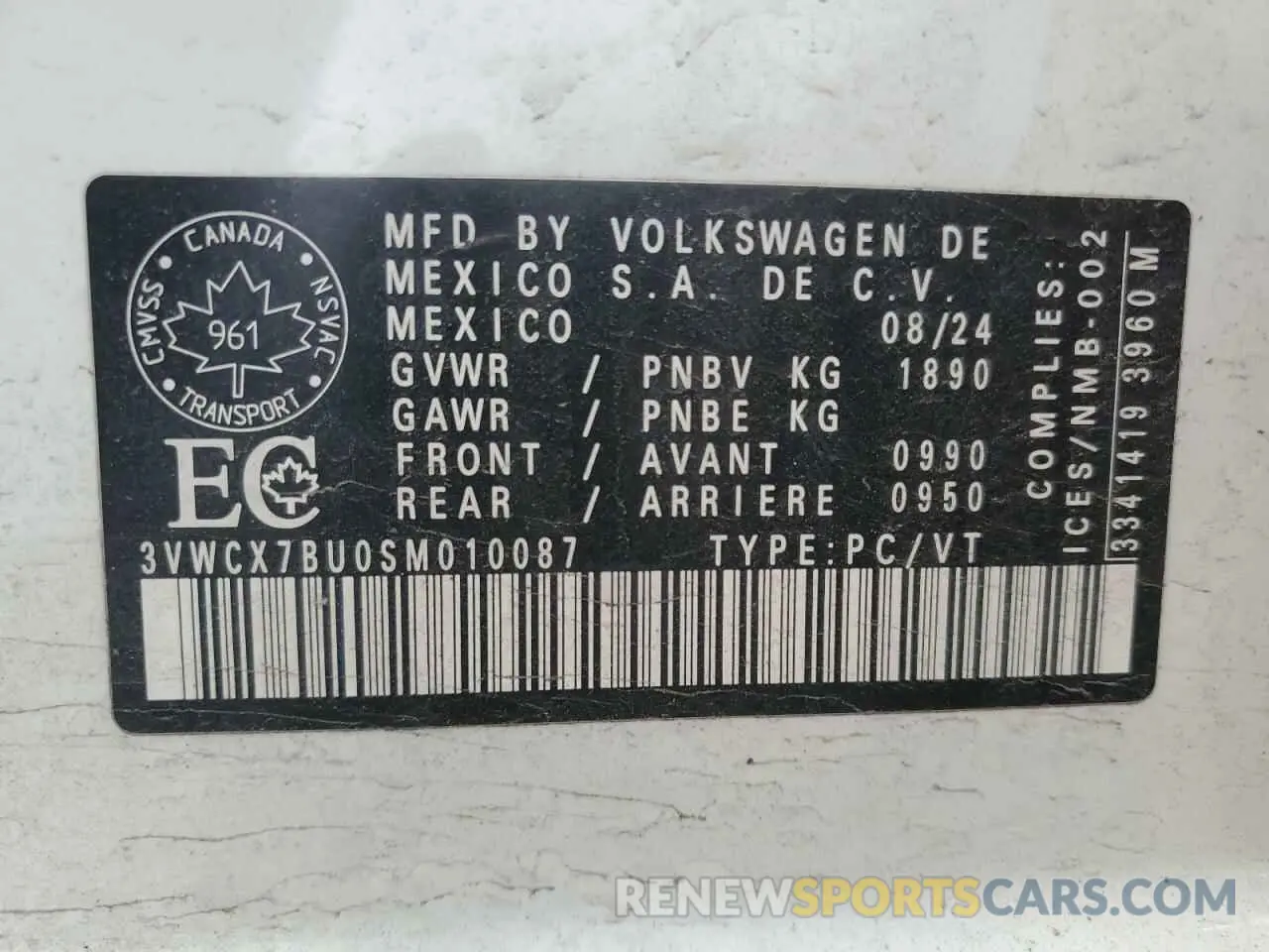 13 fotografías del automóvil dañado 3VWCX7BU0SM010087 VOLKSWAGEN JETTA TREN 2025