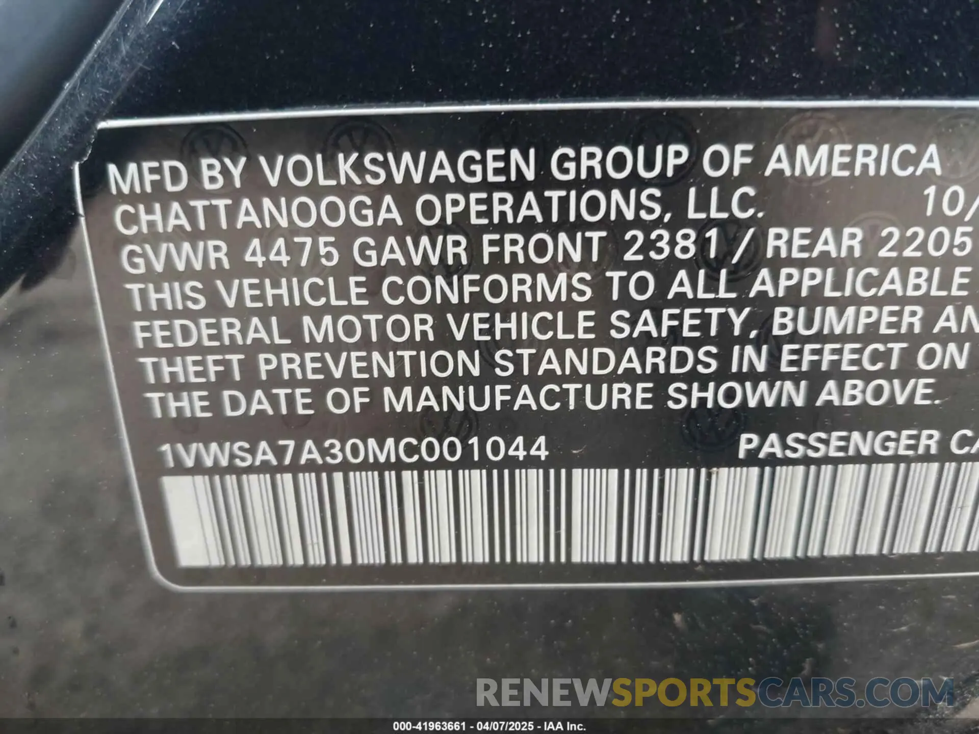 9 fotografías del automóvil dañado 1VWSA7A30MC001044 VOLKSWAGEN PASSAT 2021