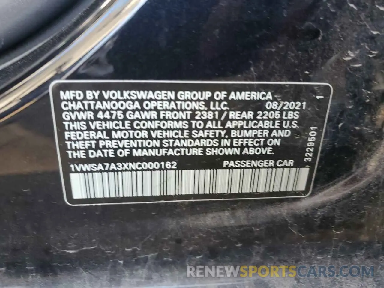 14 fotografías del automóvil dañado 1VWSA7A3XNC000162 VOLKSWAGEN PASSAT 2022