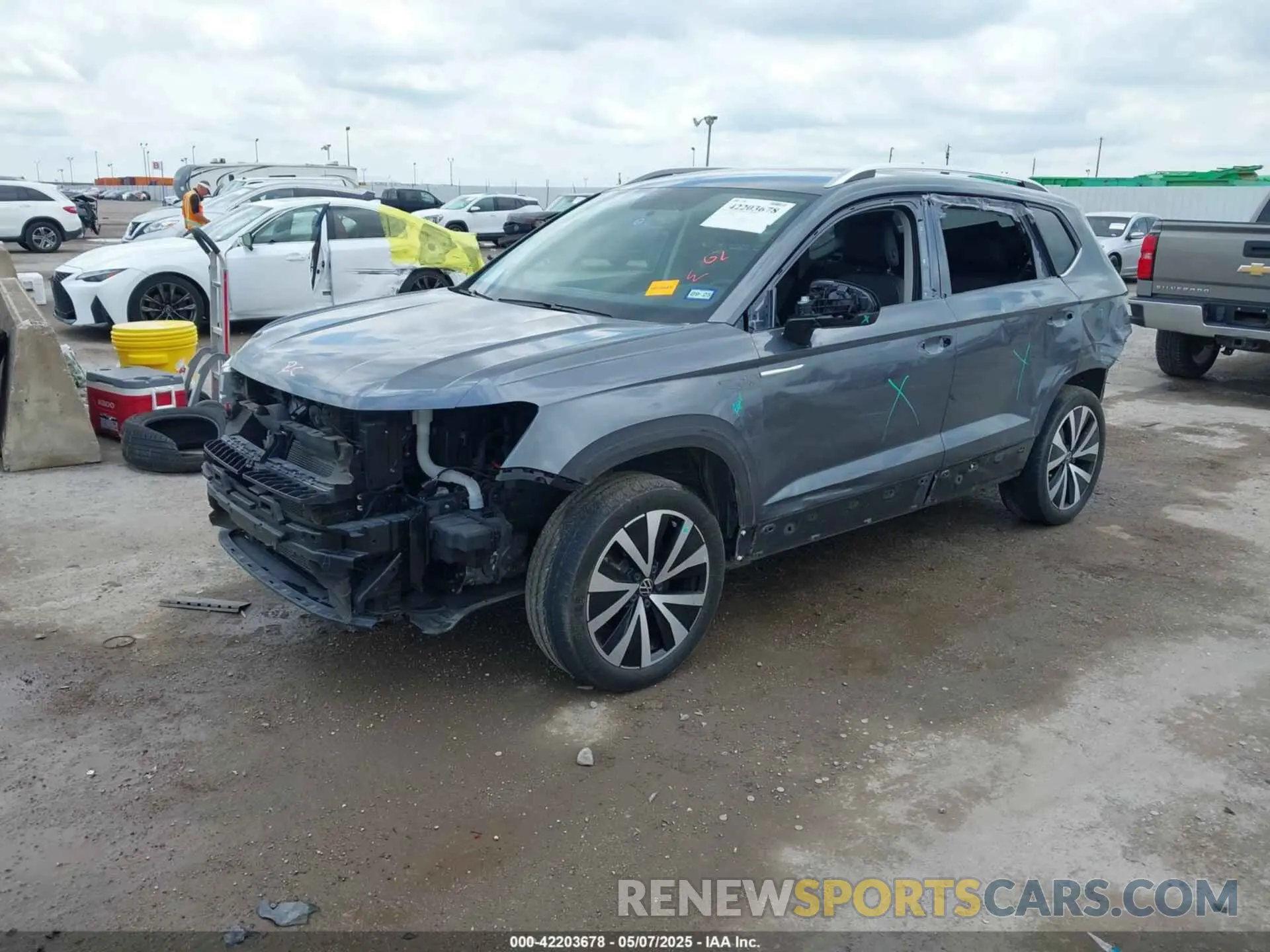 6 fotografías del automóvil dañado 3VVRX7B22NM036448 VOLKSWAGEN TAOS 2022