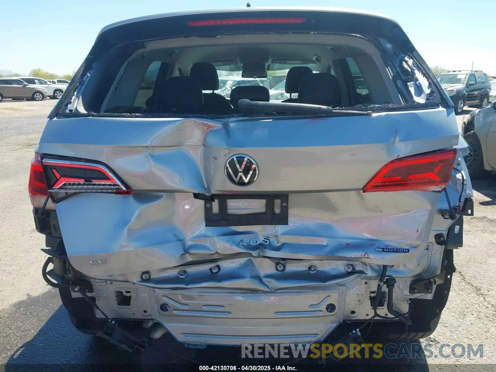 6 fotografías del automóvil dañado 3VVWX7B25NM052100 VOLKSWAGEN TAOS 2022