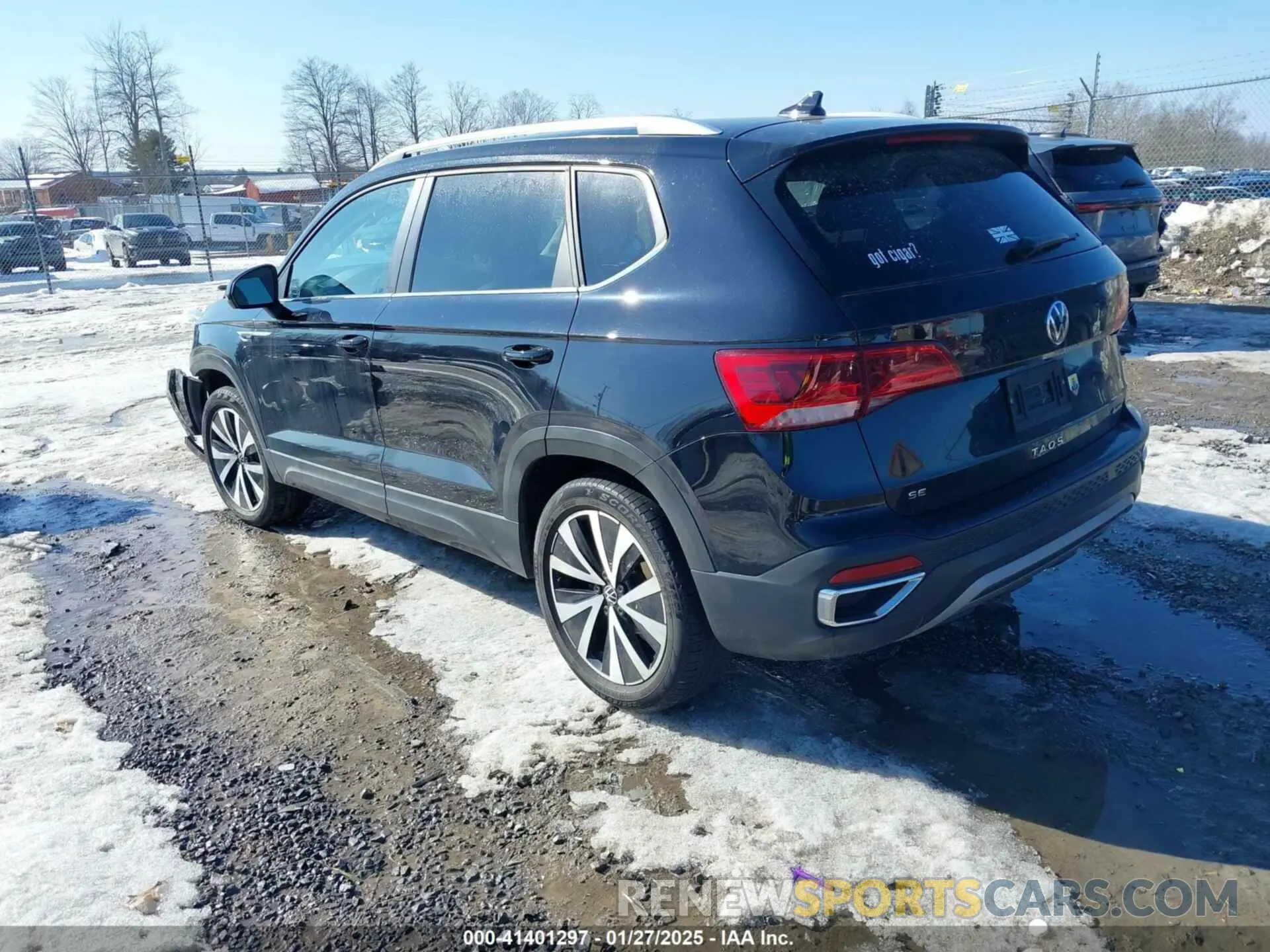 3 fotografías del automóvil dañado 3VVYX7B2XNM073226 VOLKSWAGEN TAOS 2022