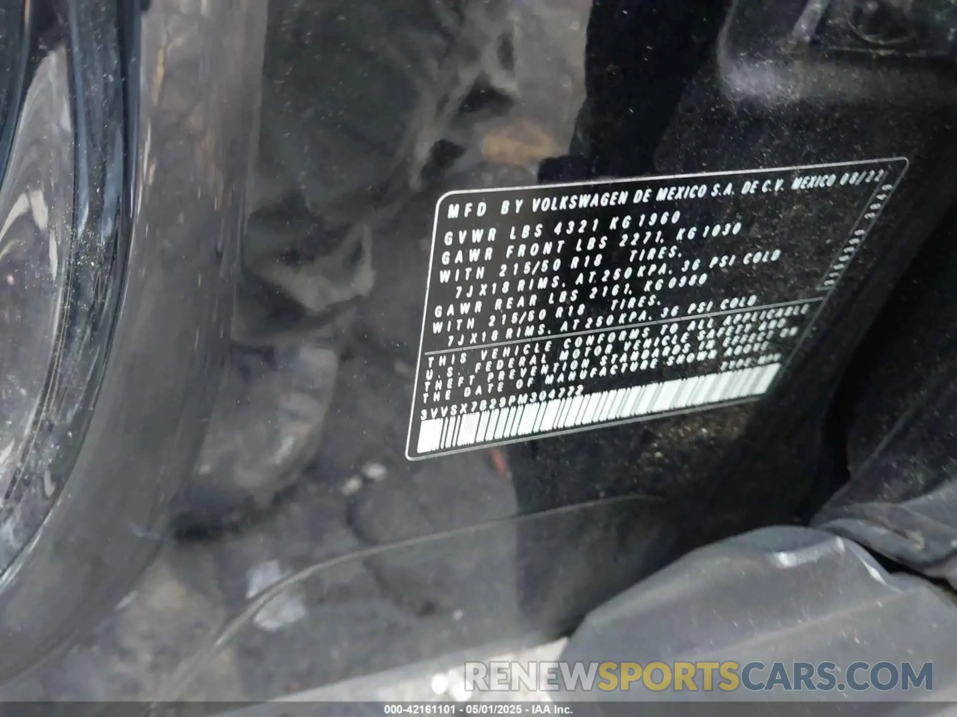 9 fotografías del automóvil dañado 3VVSX7B29PM304772 VOLKSWAGEN TAOS 2023
