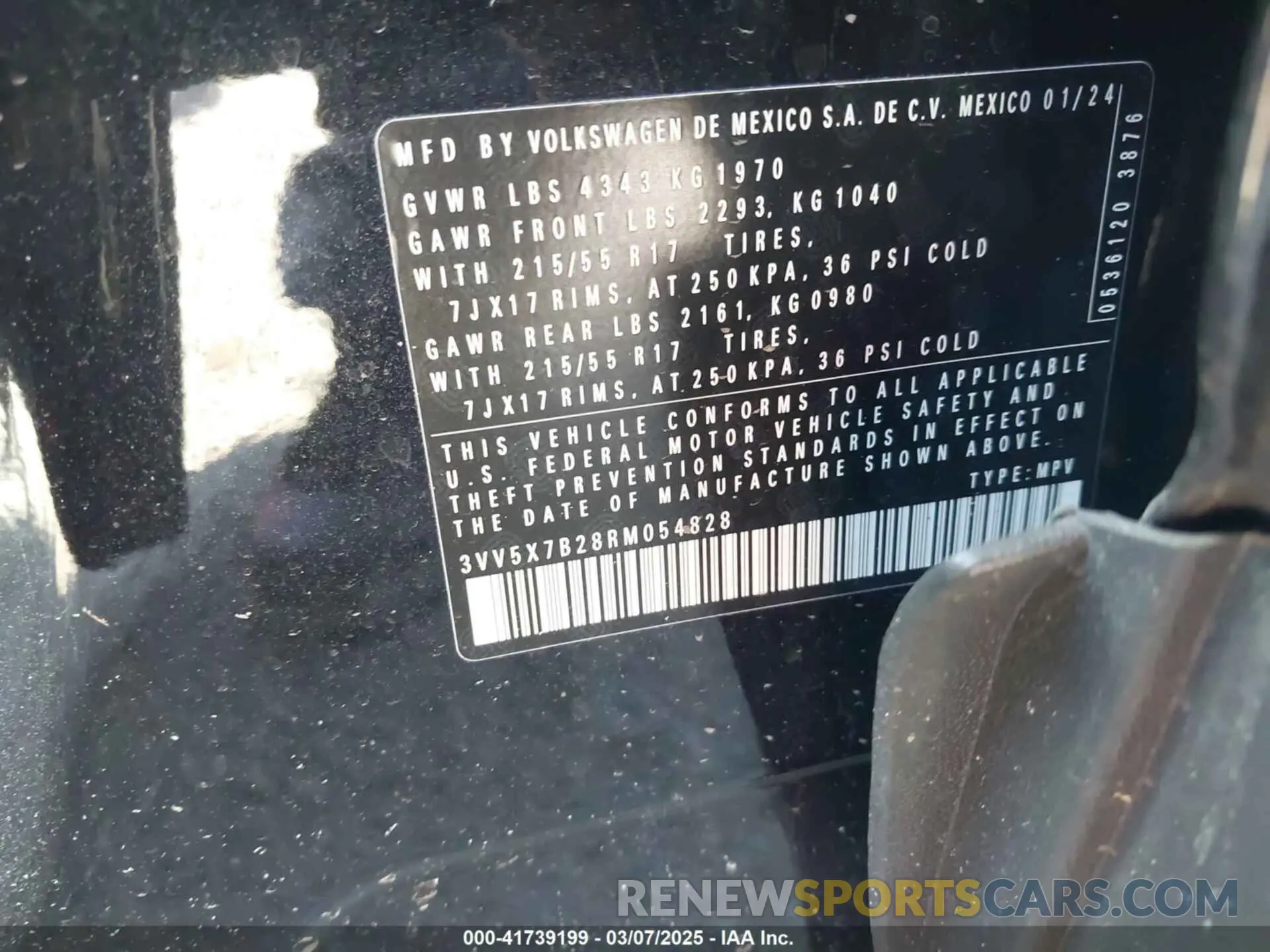 9 fotografías del automóvil dañado 3VV5X7B28RM054828 VOLKSWAGEN TAOS 2024