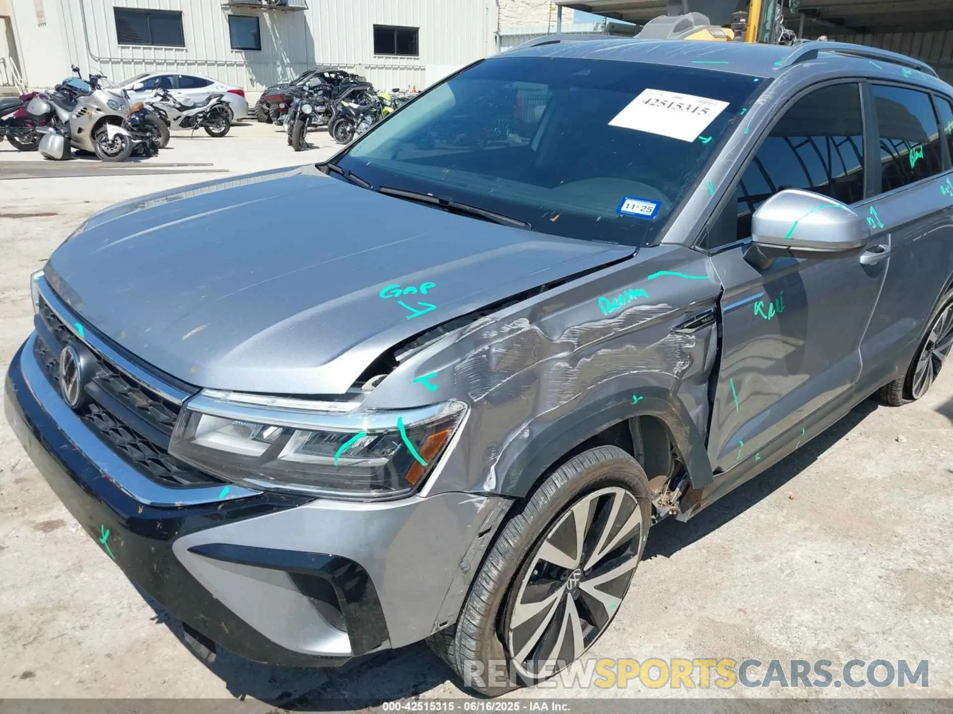 6 fotografías del automóvil dañado 3VVSX7B20RM004282 VOLKSWAGEN TAOS 2024