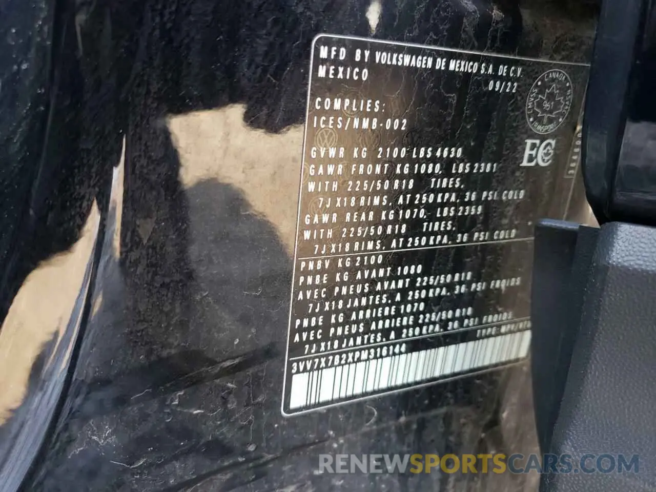 13 fotografías del automóvil dañado 3VV7X7B2XPM316144 VOLKSWAGEN TAOS COMFO 2023