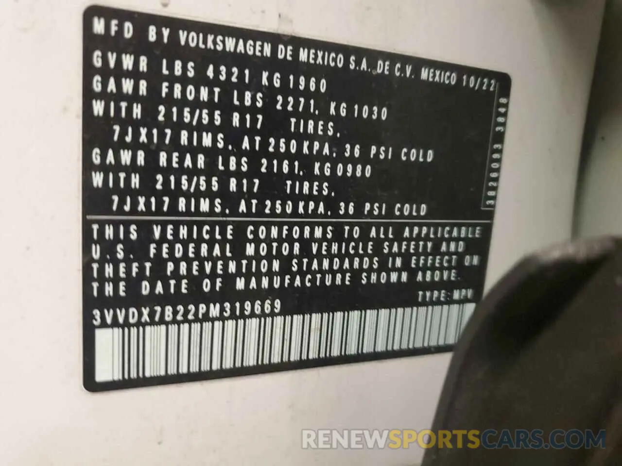 13 fotografías del automóvil dañado 3VVDX7B22PM319669 VOLKSWAGEN TAOS S 2023