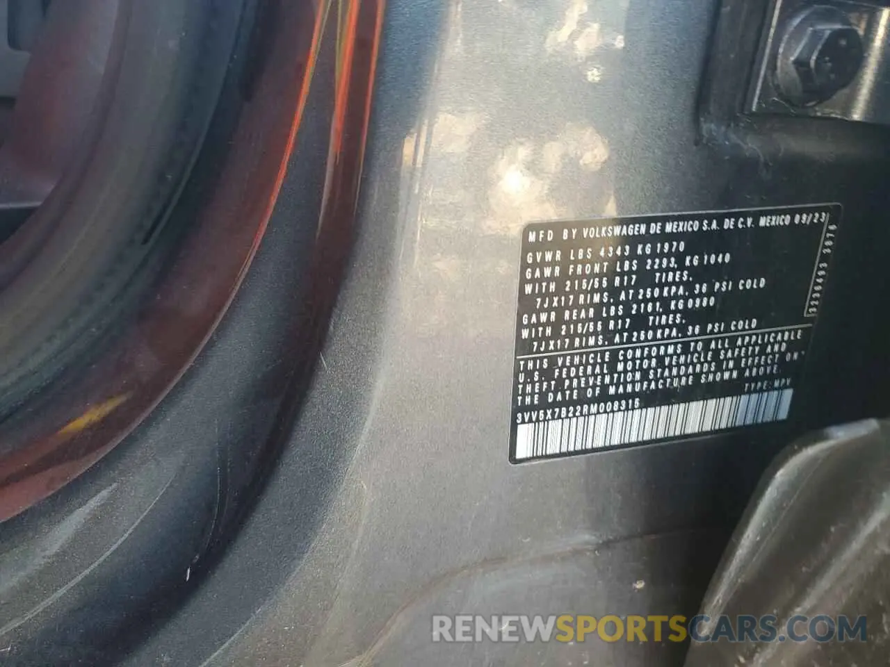 13 fotografías del automóvil dañado 3VV5X7B22RM008315 VOLKSWAGEN TAOS S 2024