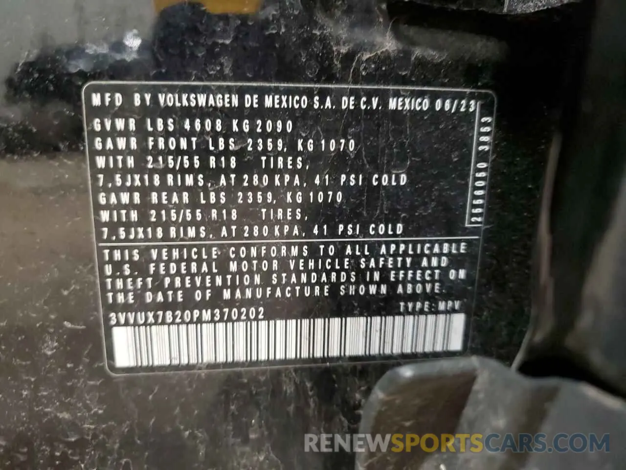 13 fotografías del automóvil dañado 3VVUX7B20PM370202 VOLKSWAGEN TAOS SE 2023