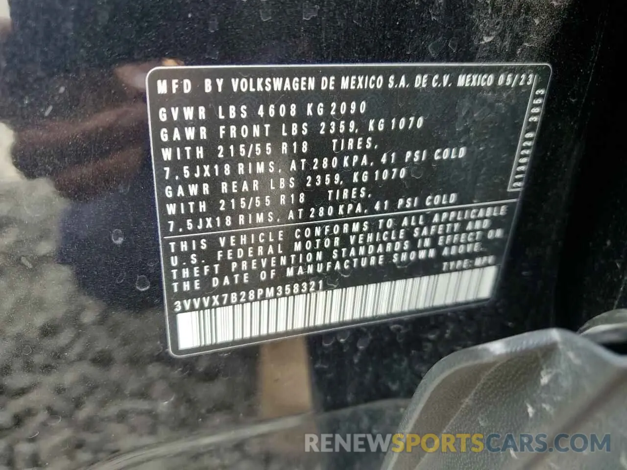 13 fotografías del automóvil dañado 3VVVX7B28PM358321 VOLKSWAGEN TAOS SE 2023