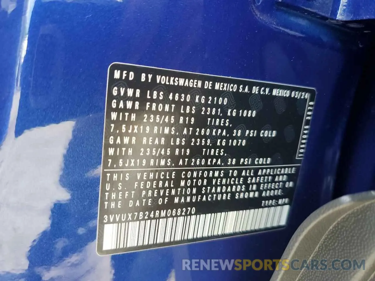 13 fotografías del automóvil dañado 3VVUX7B24RM068270 VOLKSWAGEN TAOS SE 2024