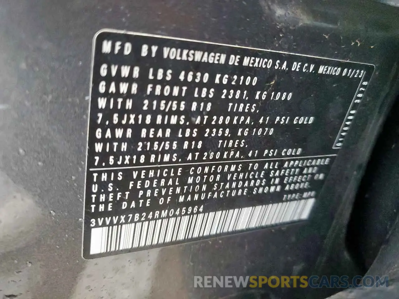 13 fotografías del automóvil dañado 3VVVX7B24RM045964 VOLKSWAGEN TAOS SE 2024